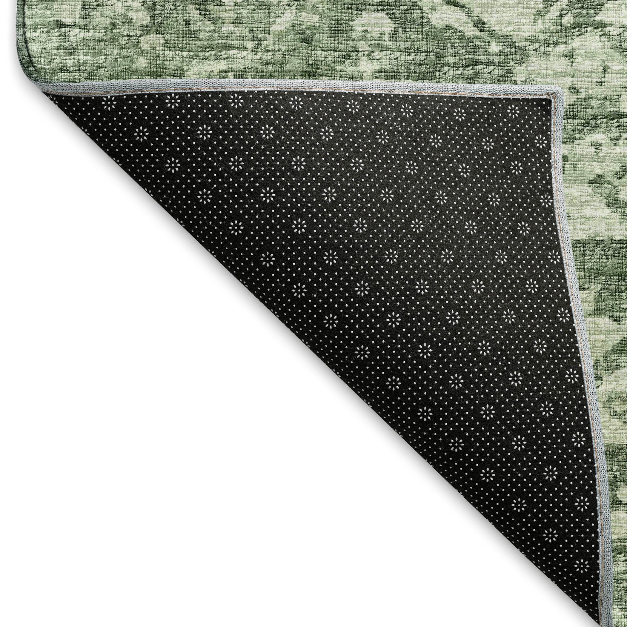 Ghent Machine Washable Traditional Green Rug 1'8" x 2'6" #shape_Rectangle