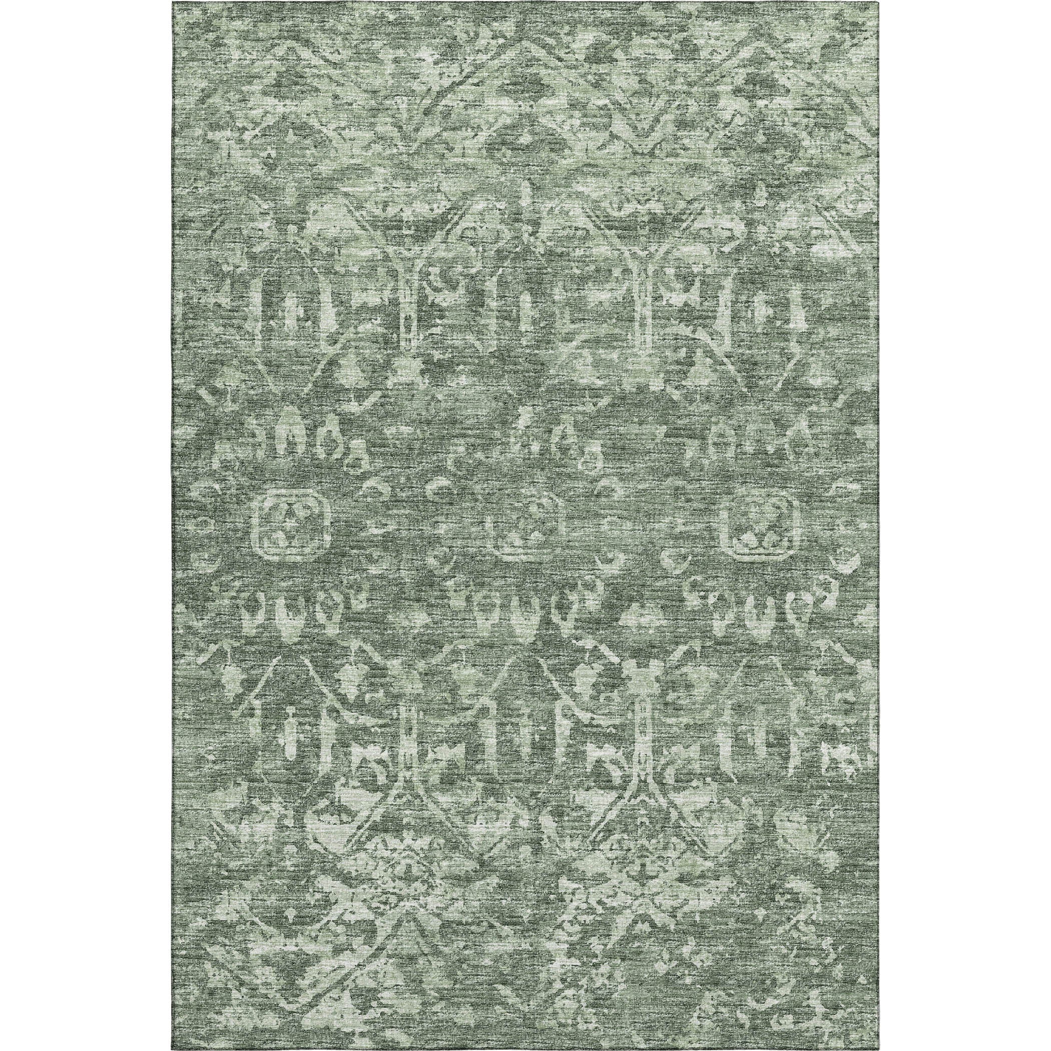 Ghent Machine Washable Traditional Green Rug 2'6" x 3'10" #shape_Rectangle