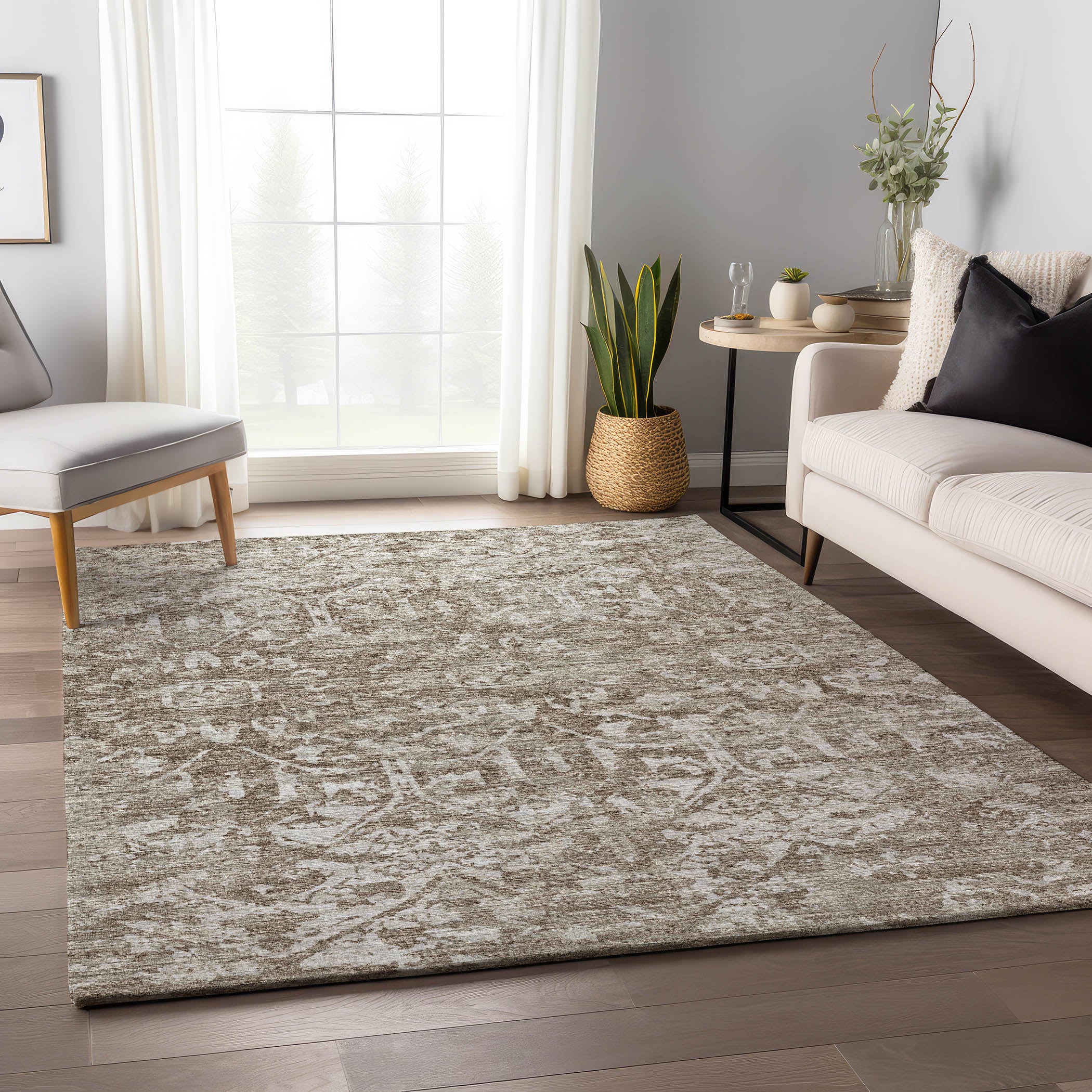 Ghent Machine Washable Traditional Taupe Beige Rug 2'6" x 3'10" #shape_Rectangle