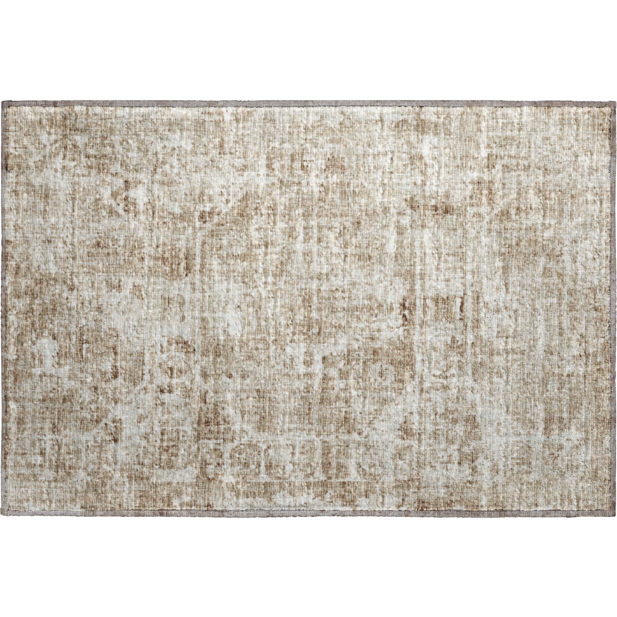 Bangkok Machine Washable Traditional Baja Taupe Rug 1'8" x 2'6" #shape_Rectangle