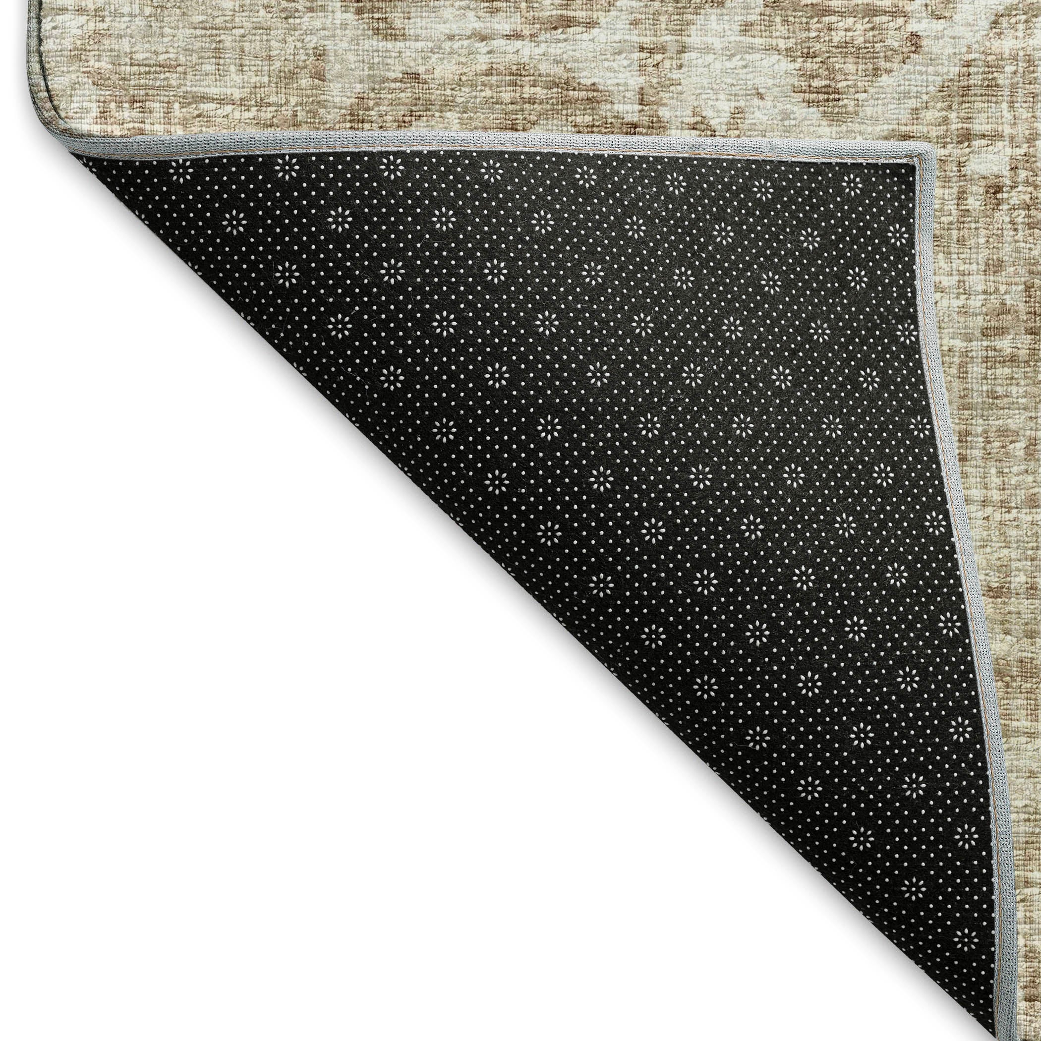 Bangkok Machine Washable Traditional Baja Taupe Rug 1'8" x 2'6" #shape_Rectangle