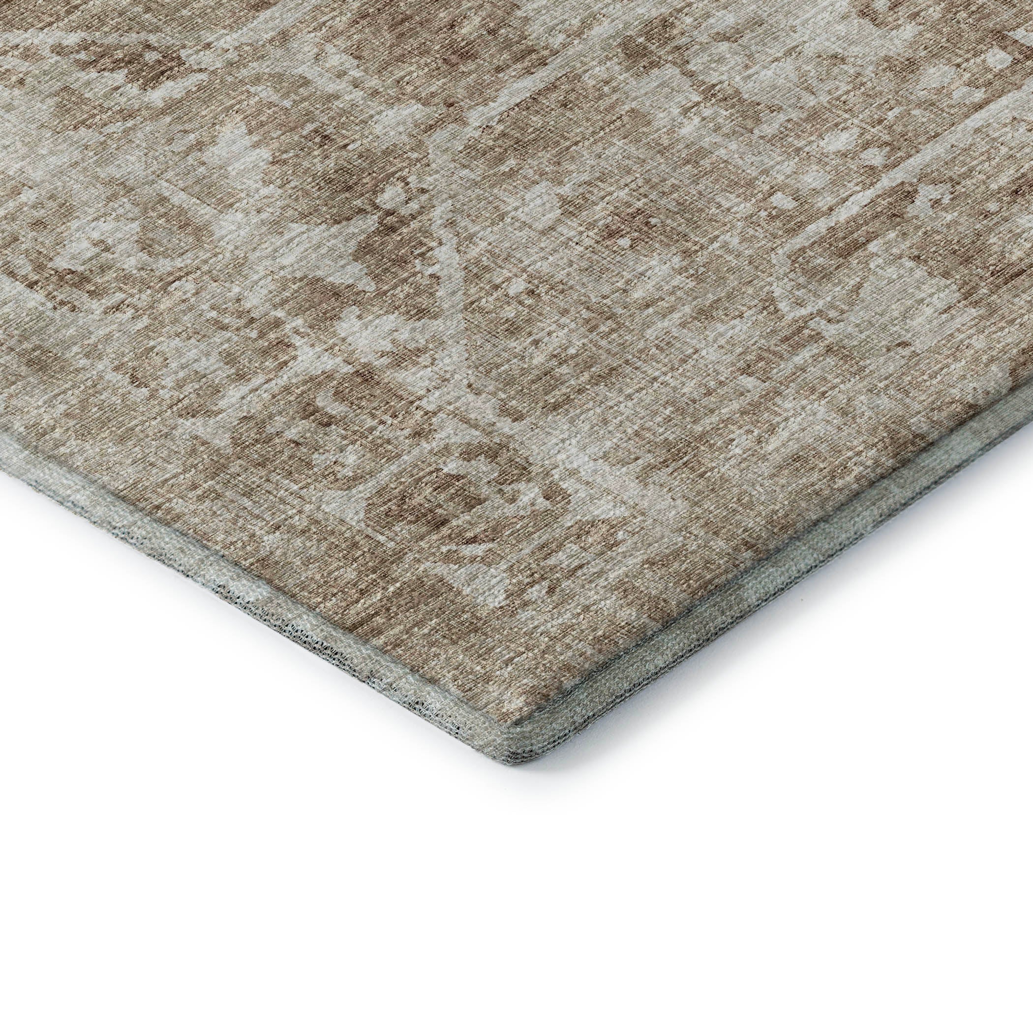 Bangkok Machine Washable Traditional Baja Taupe Rug 1'8" x 2'6" #shape_Rectangle