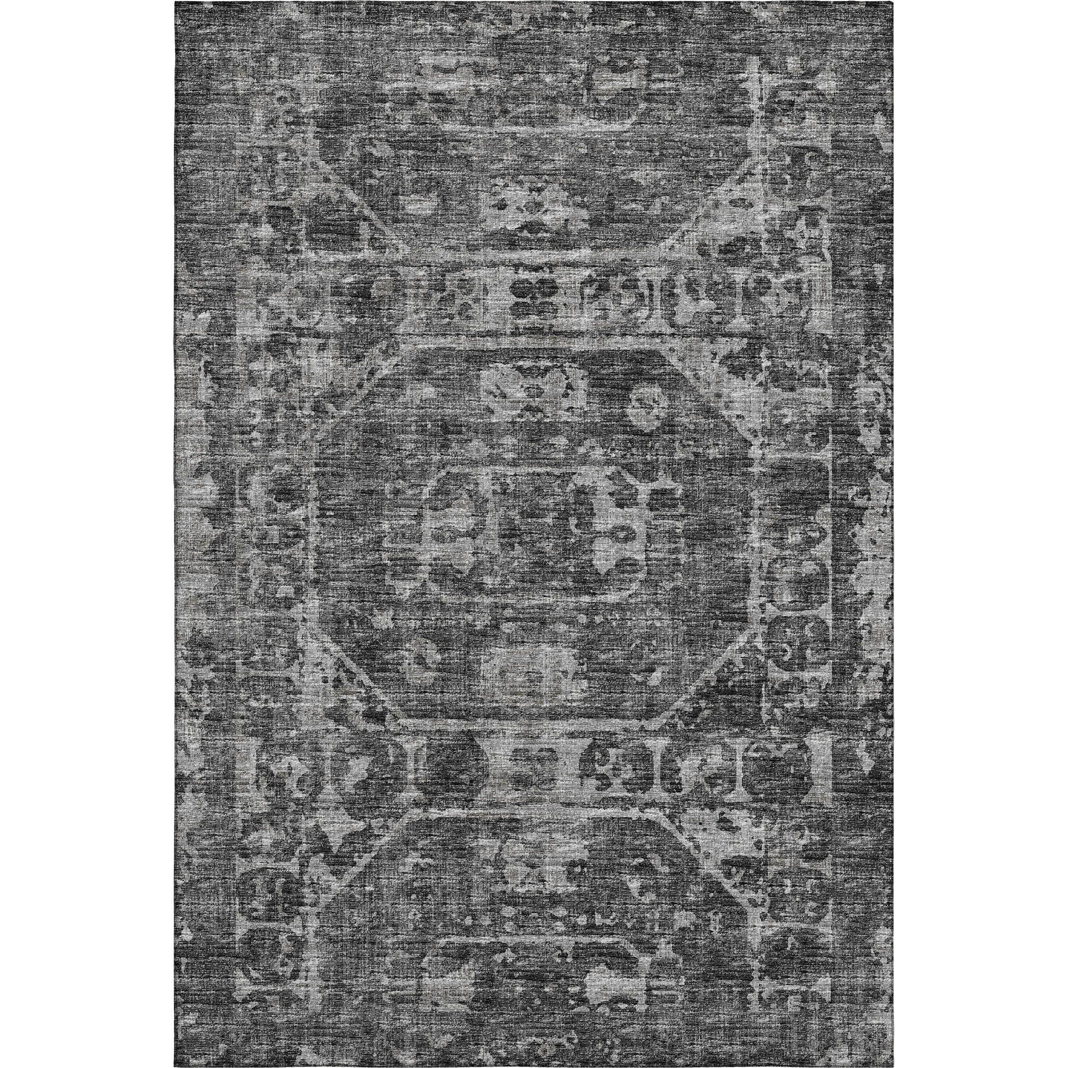Bangkok Machine Washable Traditional Black Rug 2'6" x 3'10" #shape_Rectangle