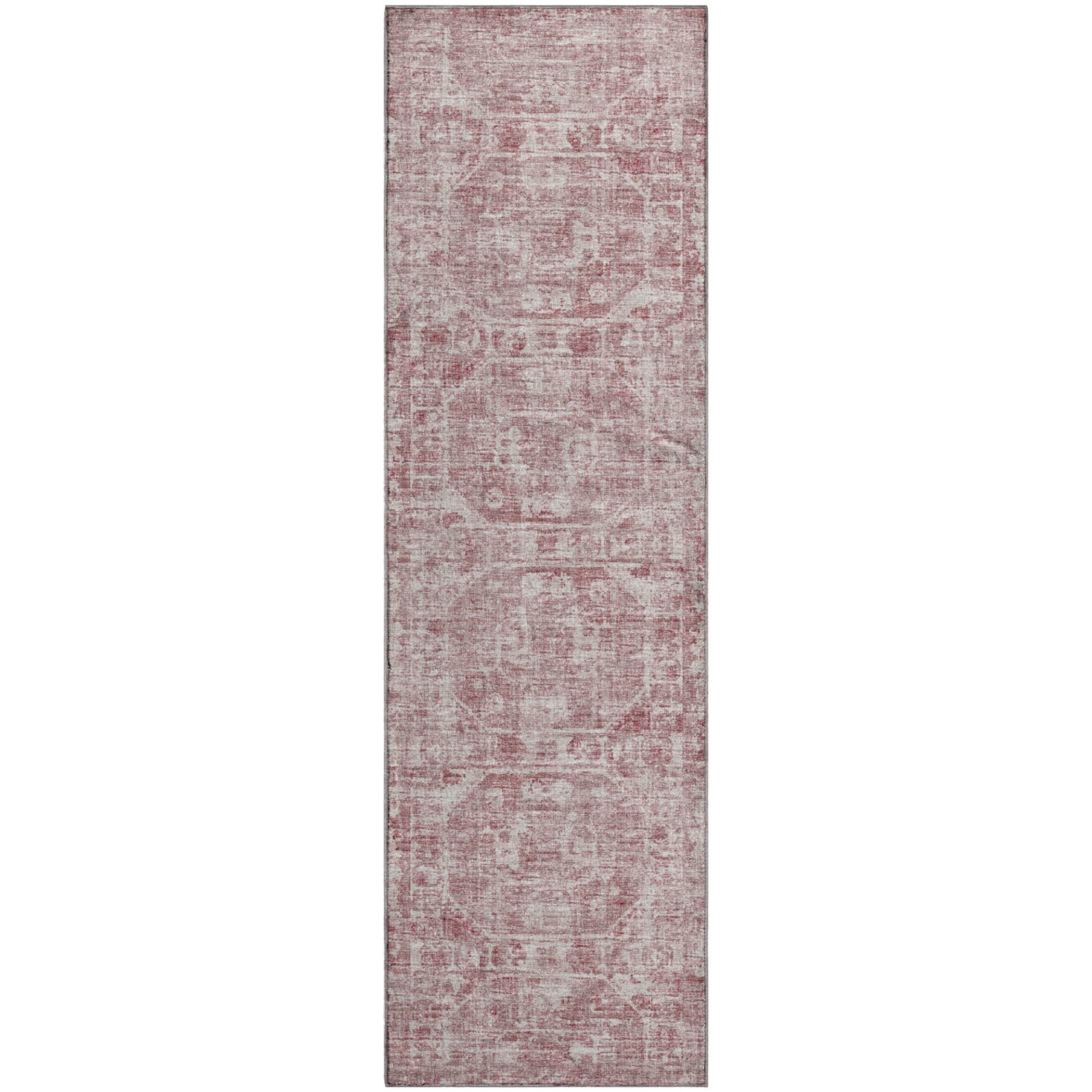 Bangkok Machine Washable Traditional Pink Rug 2'3" x 7'6" #shape_Runner