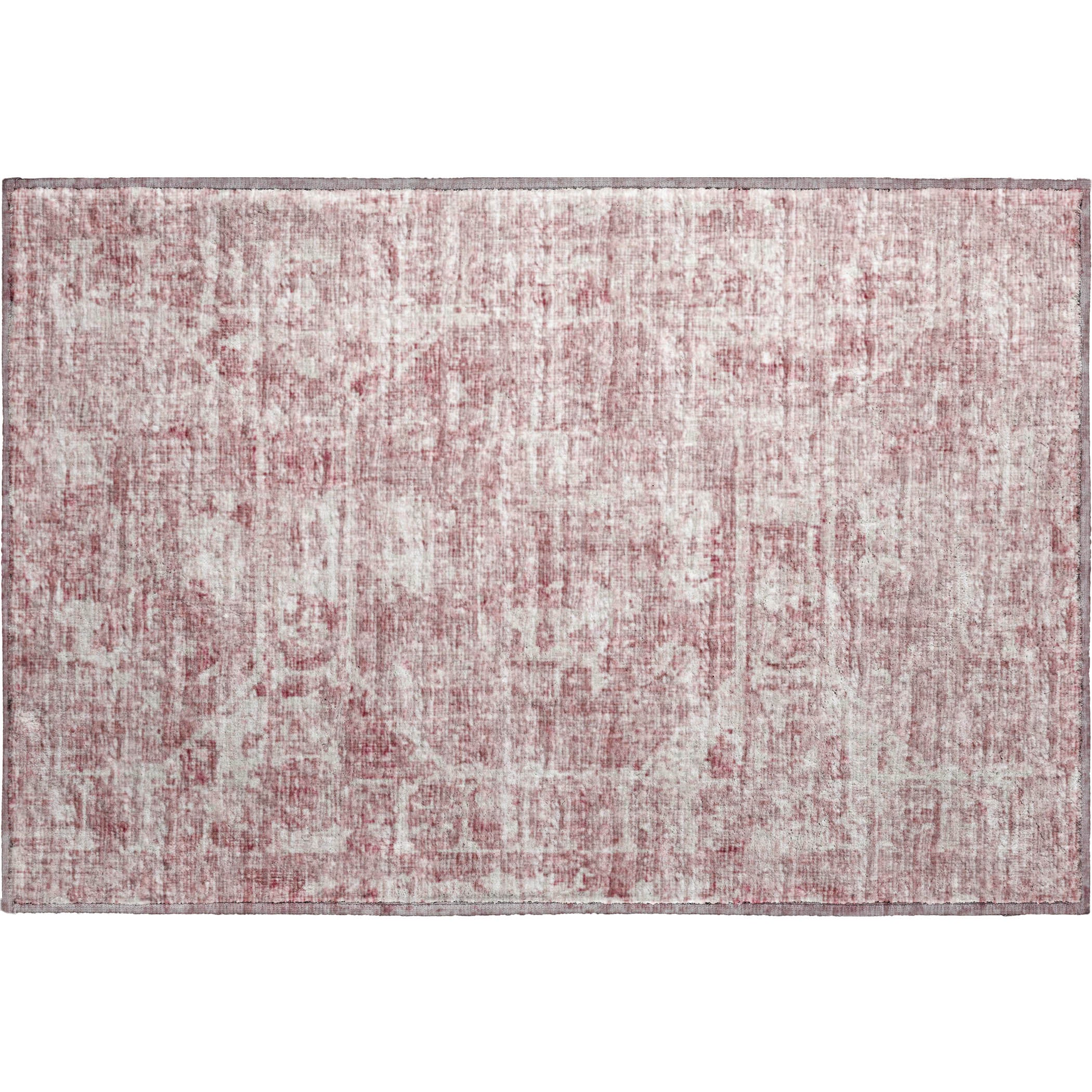 Bangkok Machine Washable Traditional Pink Rug 1'8" x 2'6" #shape_Rectangle
