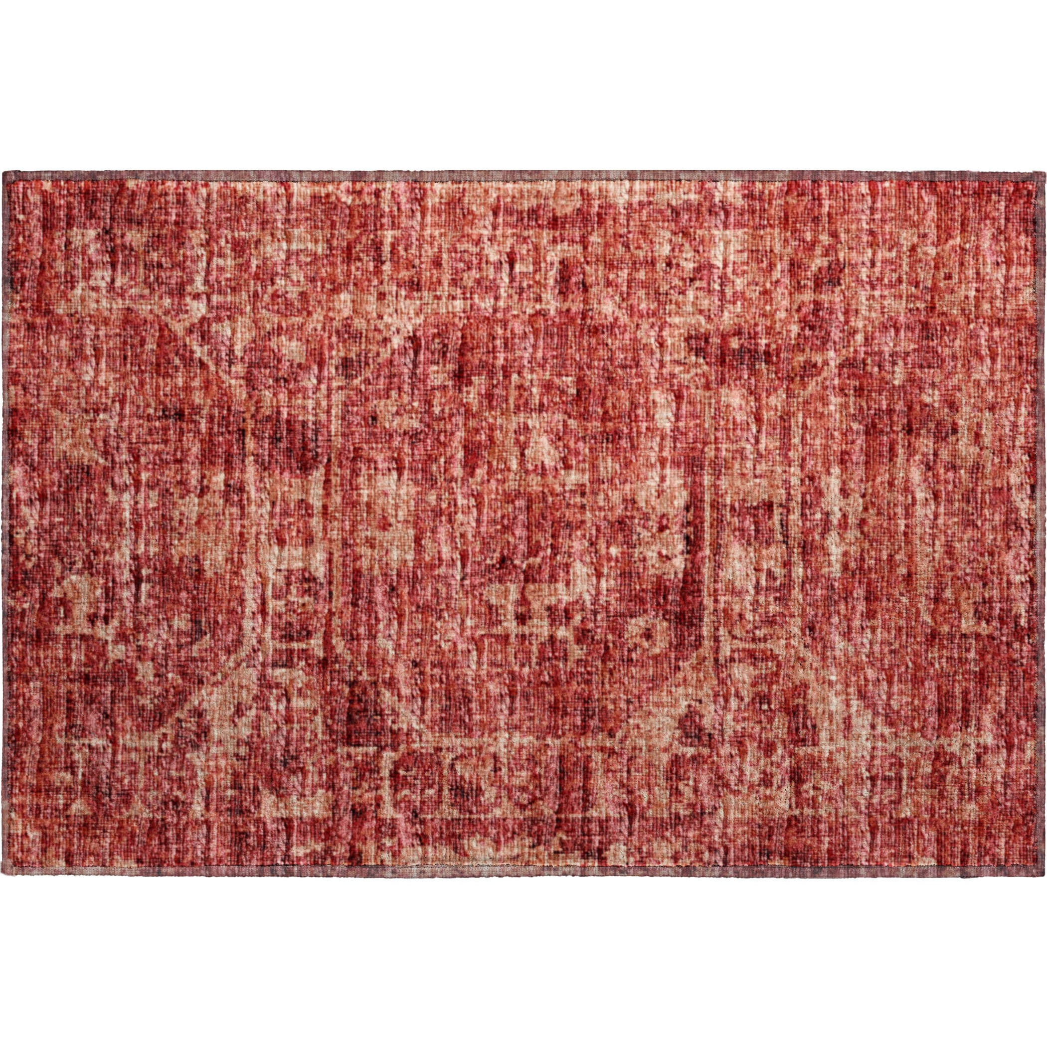 Bangkok Machine Washable Traditional Spice Red Rug 1'8" x 2'6" #shape_Rectangle