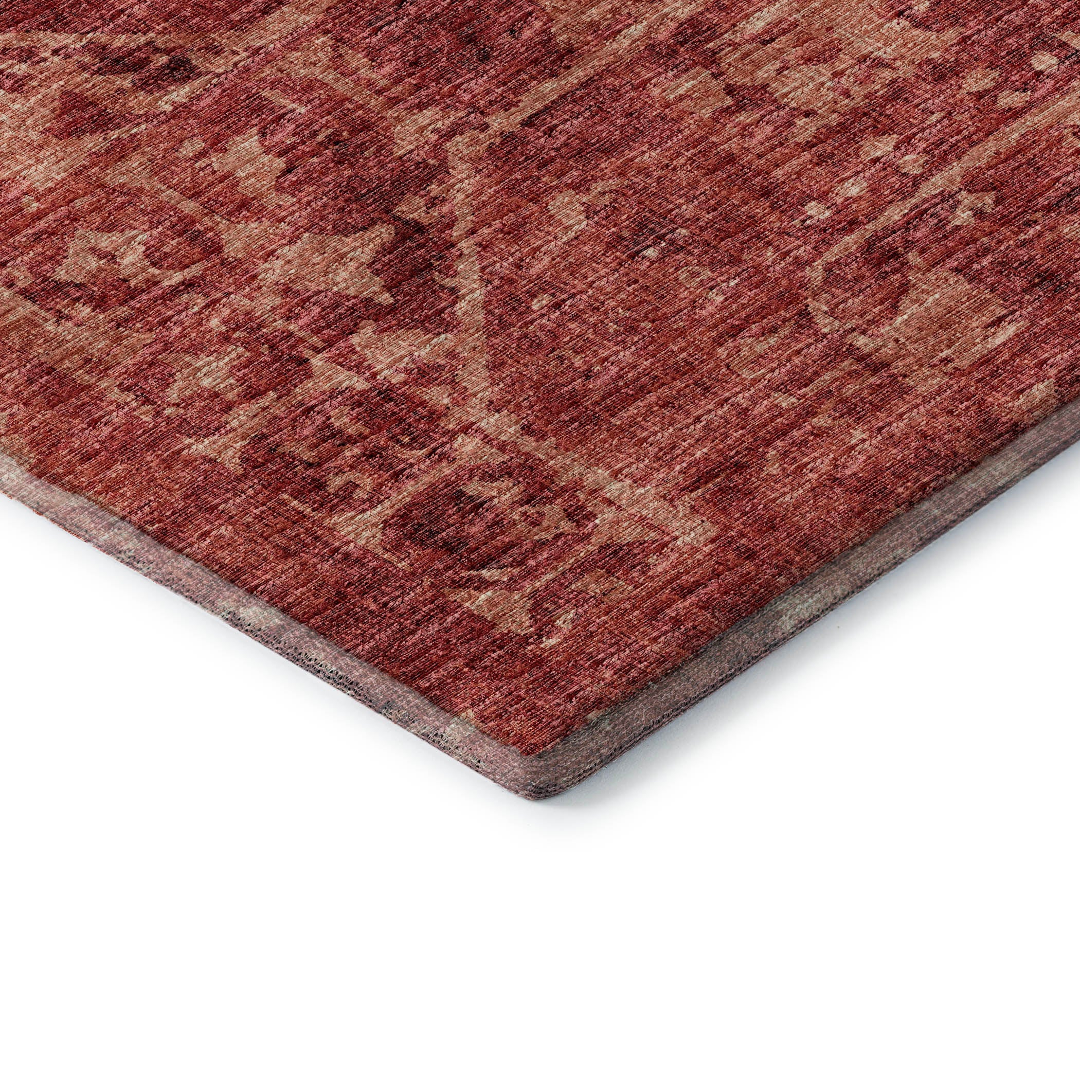 Bangkok Machine Washable Traditional Spice Red Rug 1'8" x 2'6" #shape_Rectangle