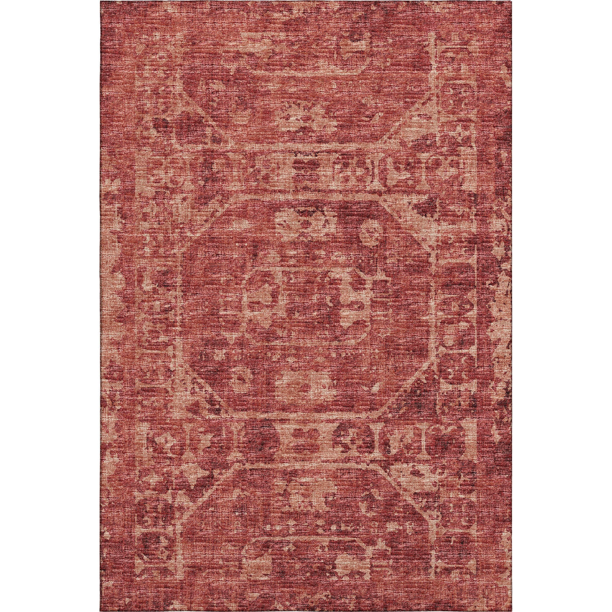 Bangkok Machine Washable Traditional Spice Red Rug 2'6" x 3'10" #shape_Rectangle