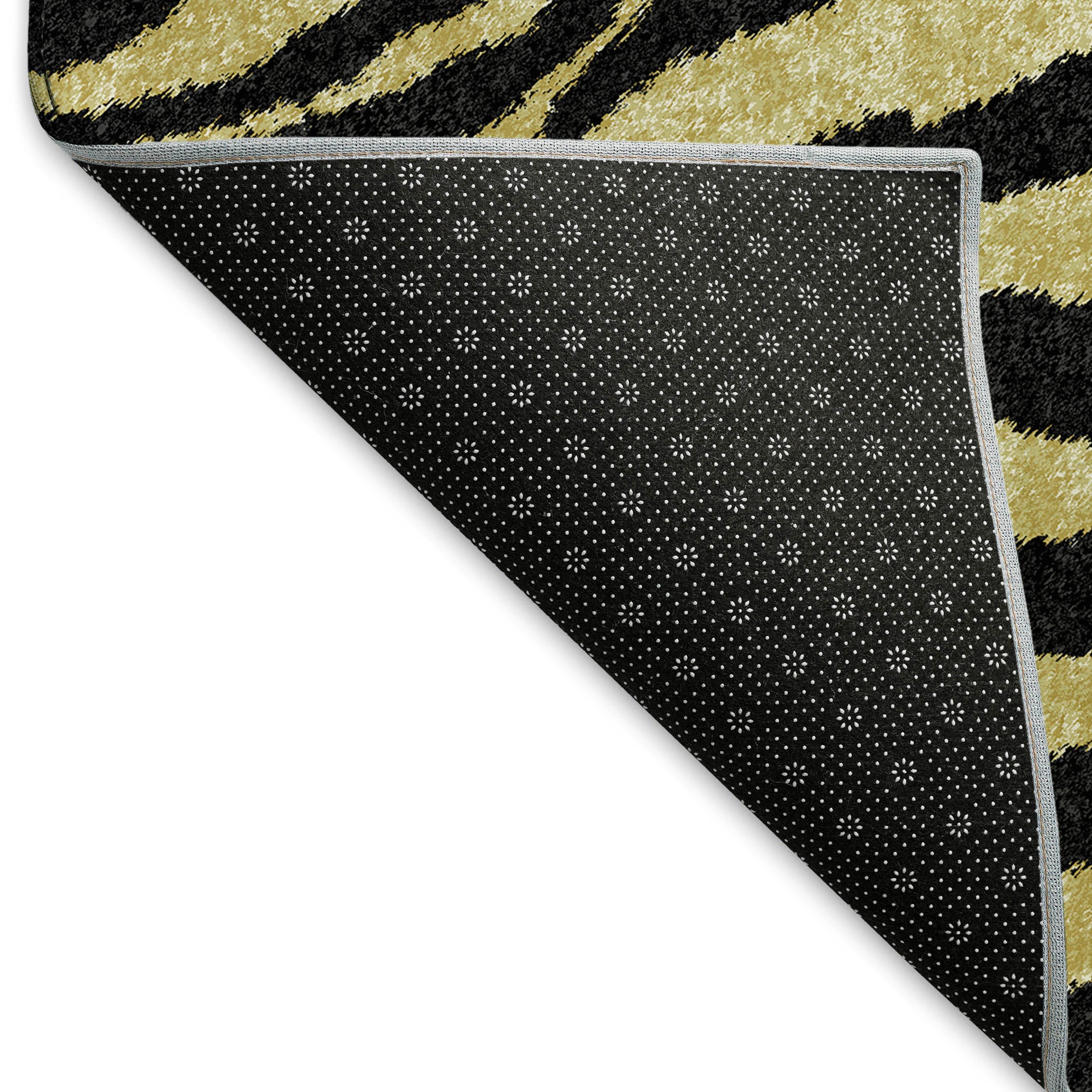 Baku Machine Washable Animal Skin Pattern Gilded Gold Rug 1'8" x 2'6" #shape_Rectangle