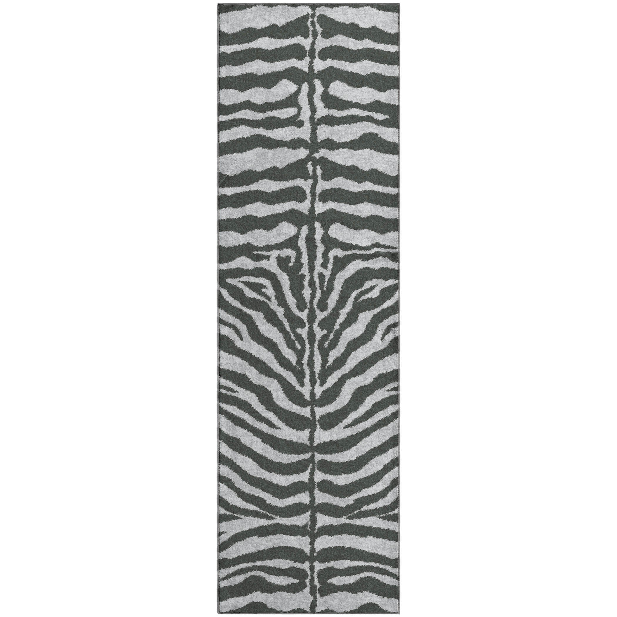 Baku Machine Washable Animal Skin Pattern Gray Rug 2'3" x 7'6" #shape_Runner