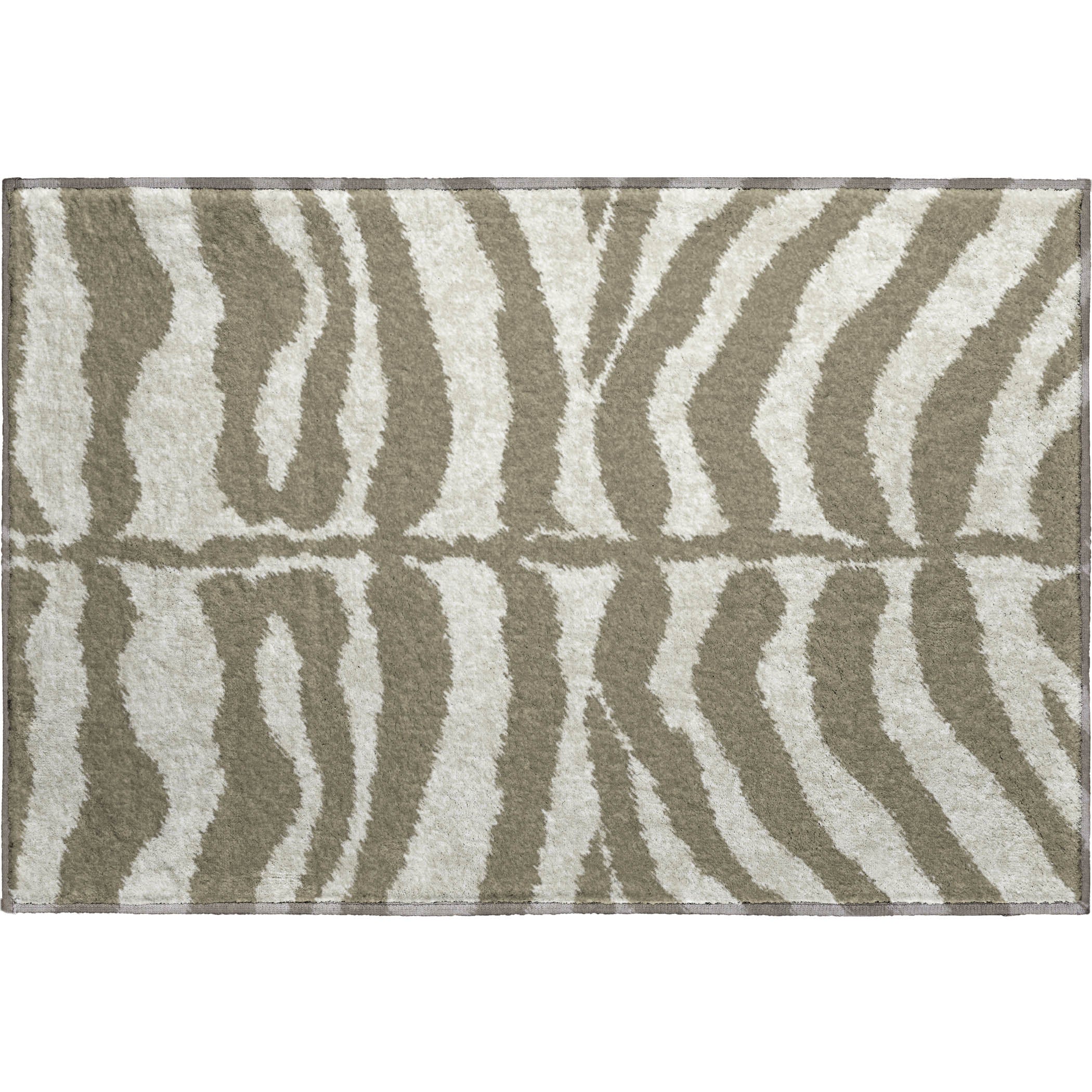 Baku Machine Washable Animal Skin Pattern Taupe Neutral Rug 1'8" x 2'6" #shape_Rectangle