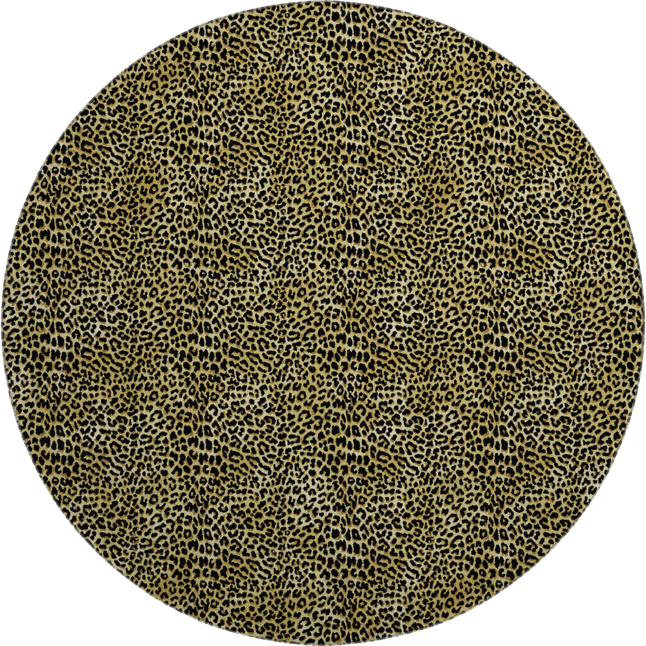 Bogota Machine Washable Animal Skin Pattern Gilded Gold Rug 8' x 8' #shape_Round