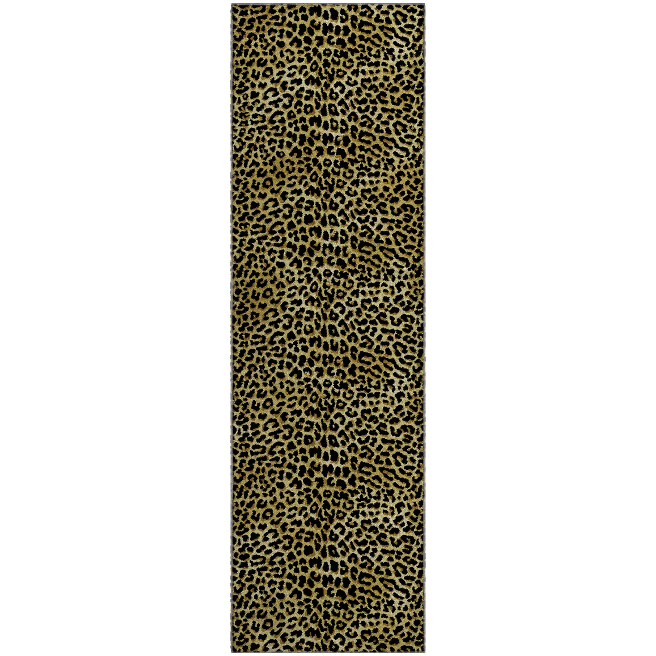 Bogota Machine Washable Animal Skin Pattern Gilded Gold Rug 2'3" x 7'6" #shape_Runner