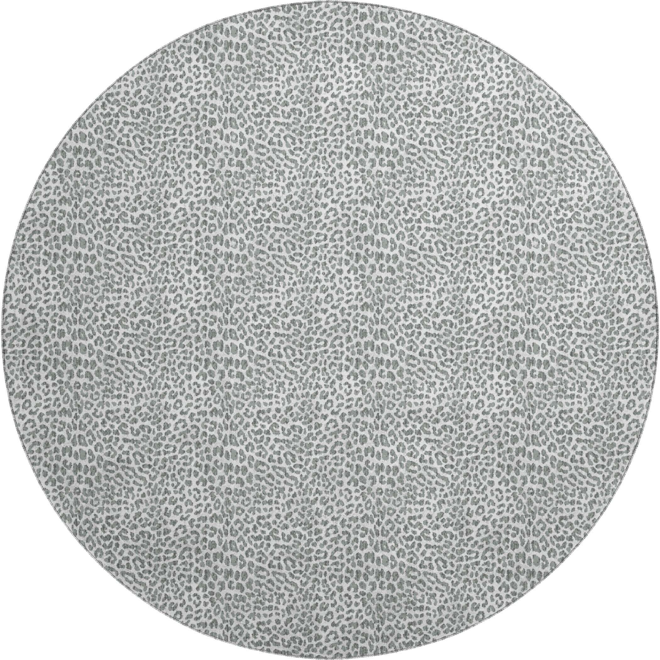 Bogota Machine Washable Animal Skin Pattern Gray Rug 8' x 8' #shape_Round