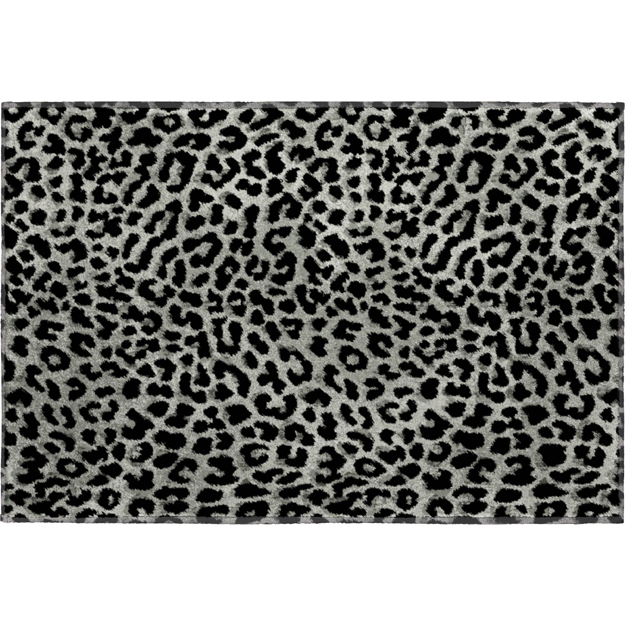 Bogota Machine Washable Animal Skin Pattern Shadow Black Rug 1'8" x 2'6" #shape_Rectangle