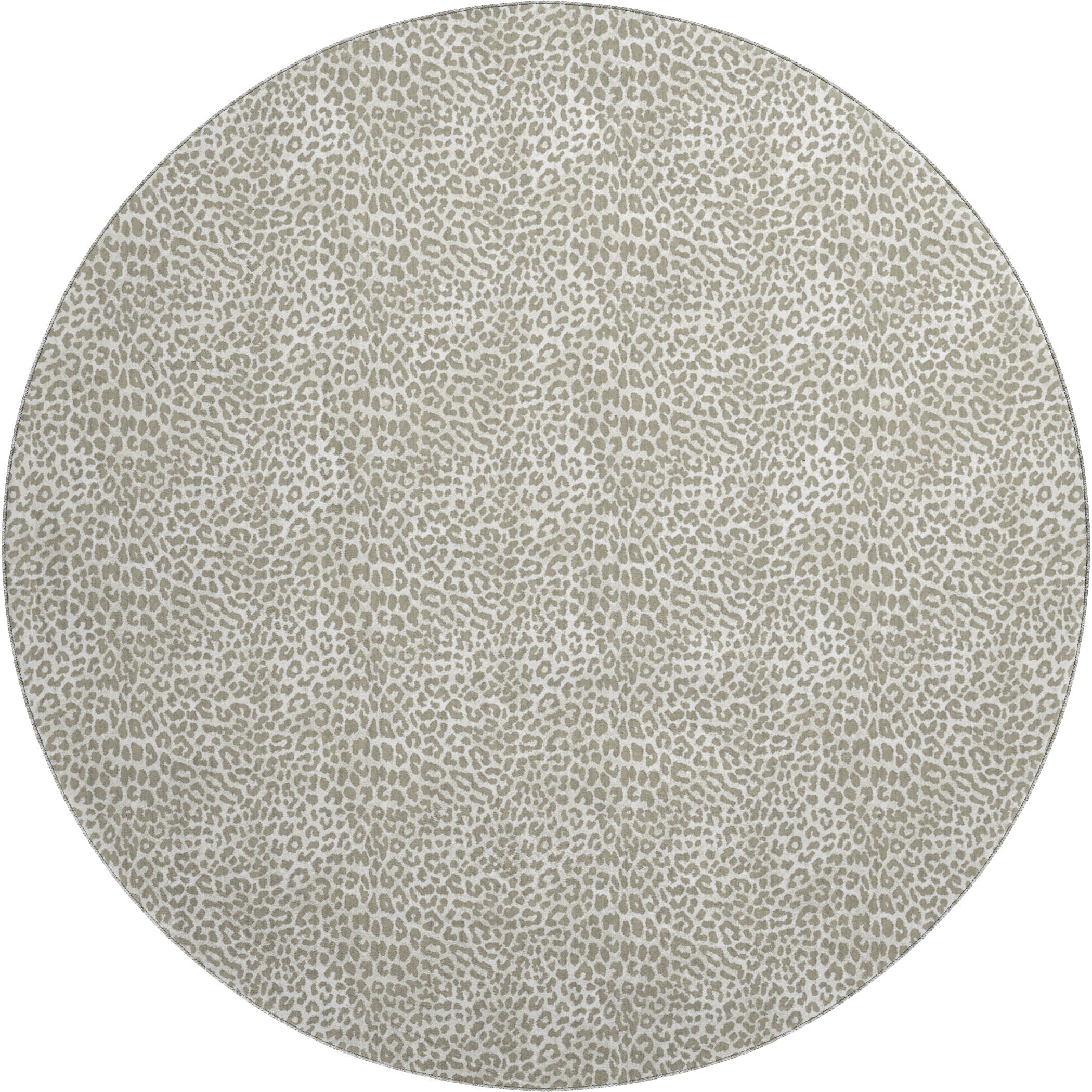 Bogota Machine Washable Animal Skin Pattern Taupe Neutral Rug 8' x 8' #shape_Round