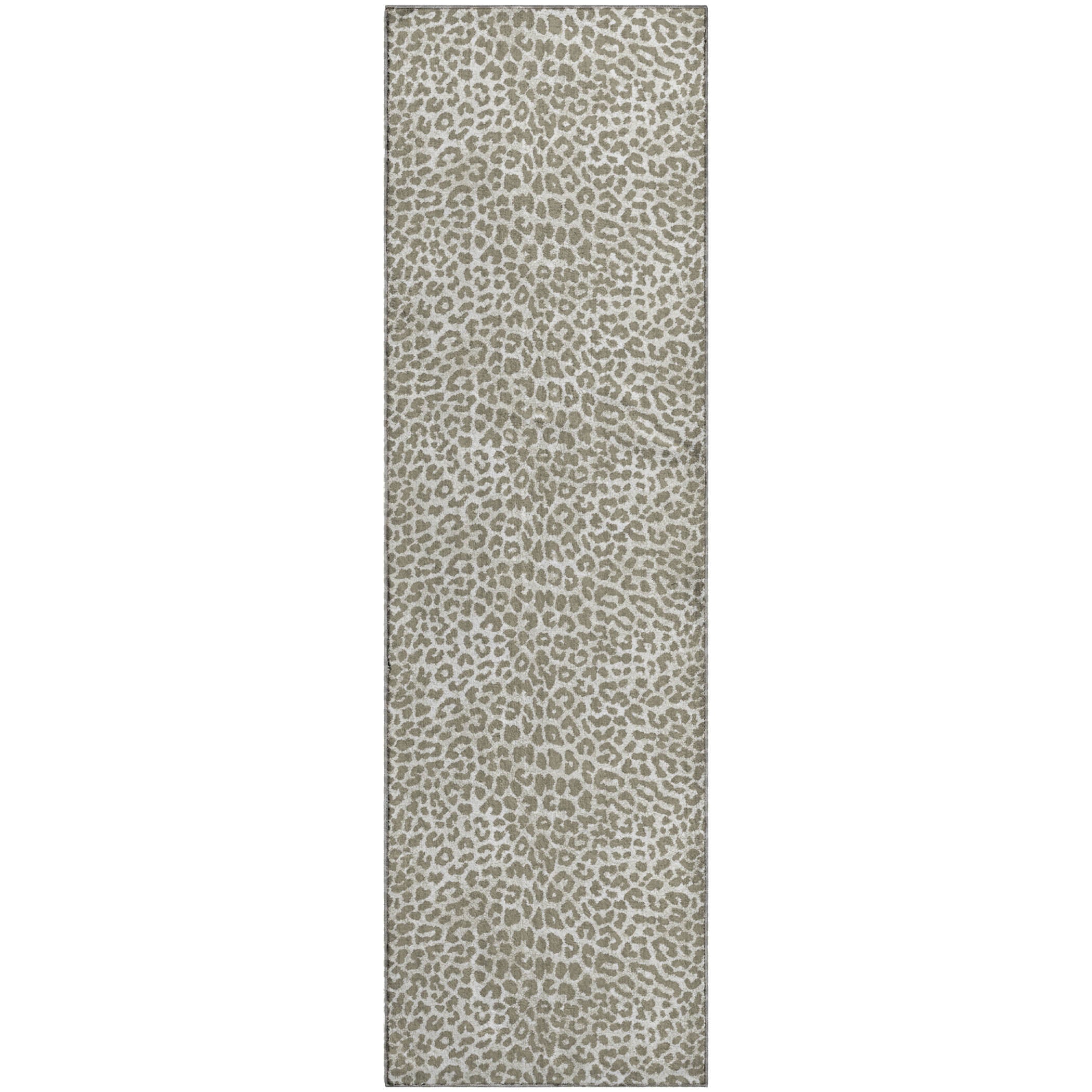 Bogota Machine Washable Animal Skin Pattern Taupe Neutral Rug 2'3" x 7'6" #shape_Runner