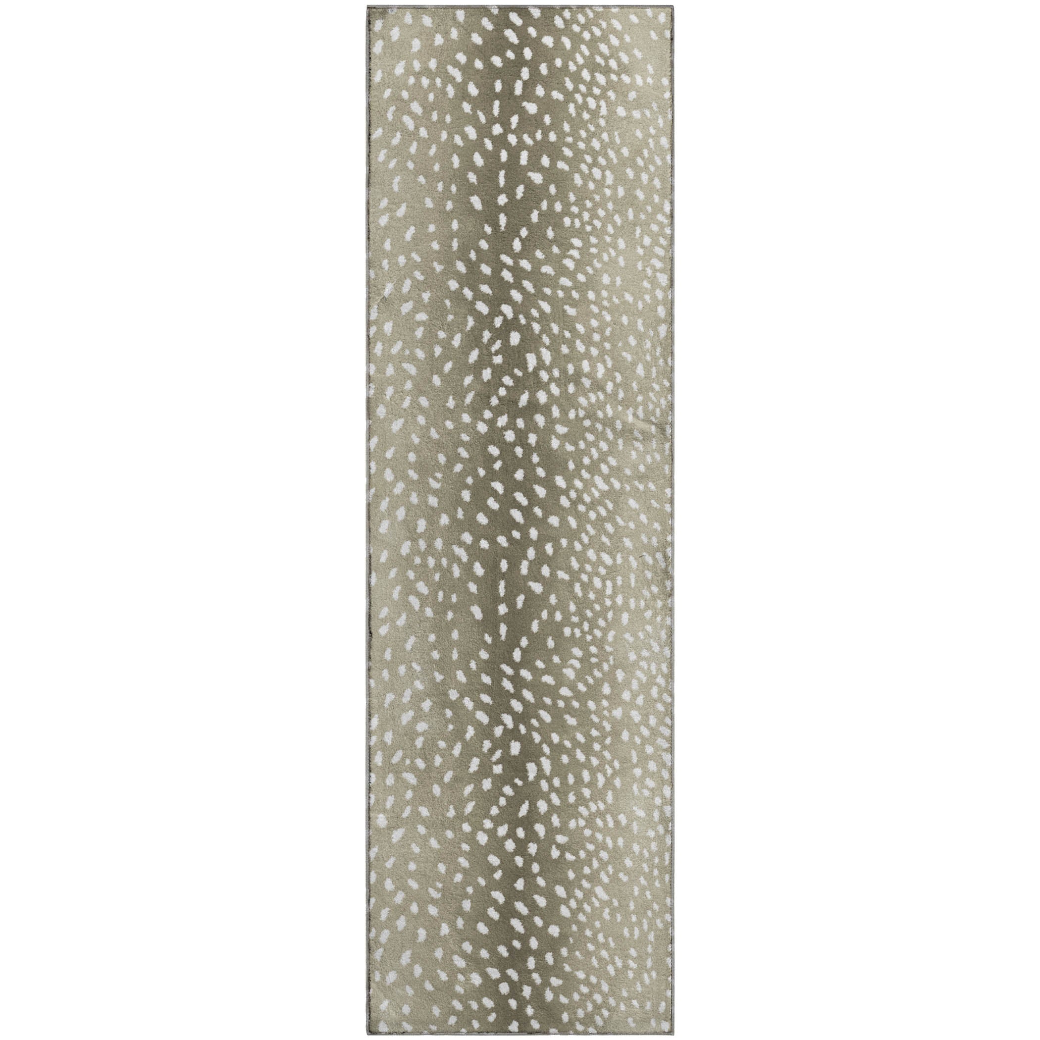Valletta Machine Washable Animal Skin Pattern Fawn Neutral Rug 2'3" x 7'6" #shape_Runner