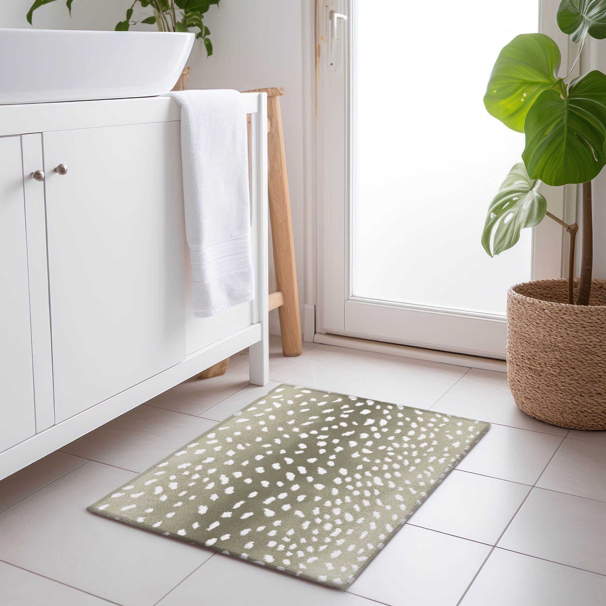Valletta Machine Washable Animal Skin Pattern Fawn Neutral Rug 1'8" x 2'6" #shape_Rectangle