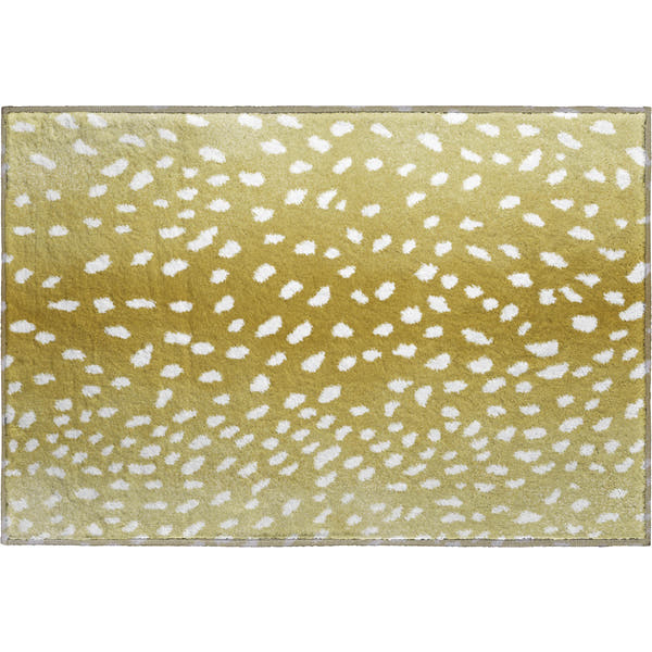 Valletta Machine Washable Animal Skin Pattern Gilded Gold Rug 1'8" x 2'6"