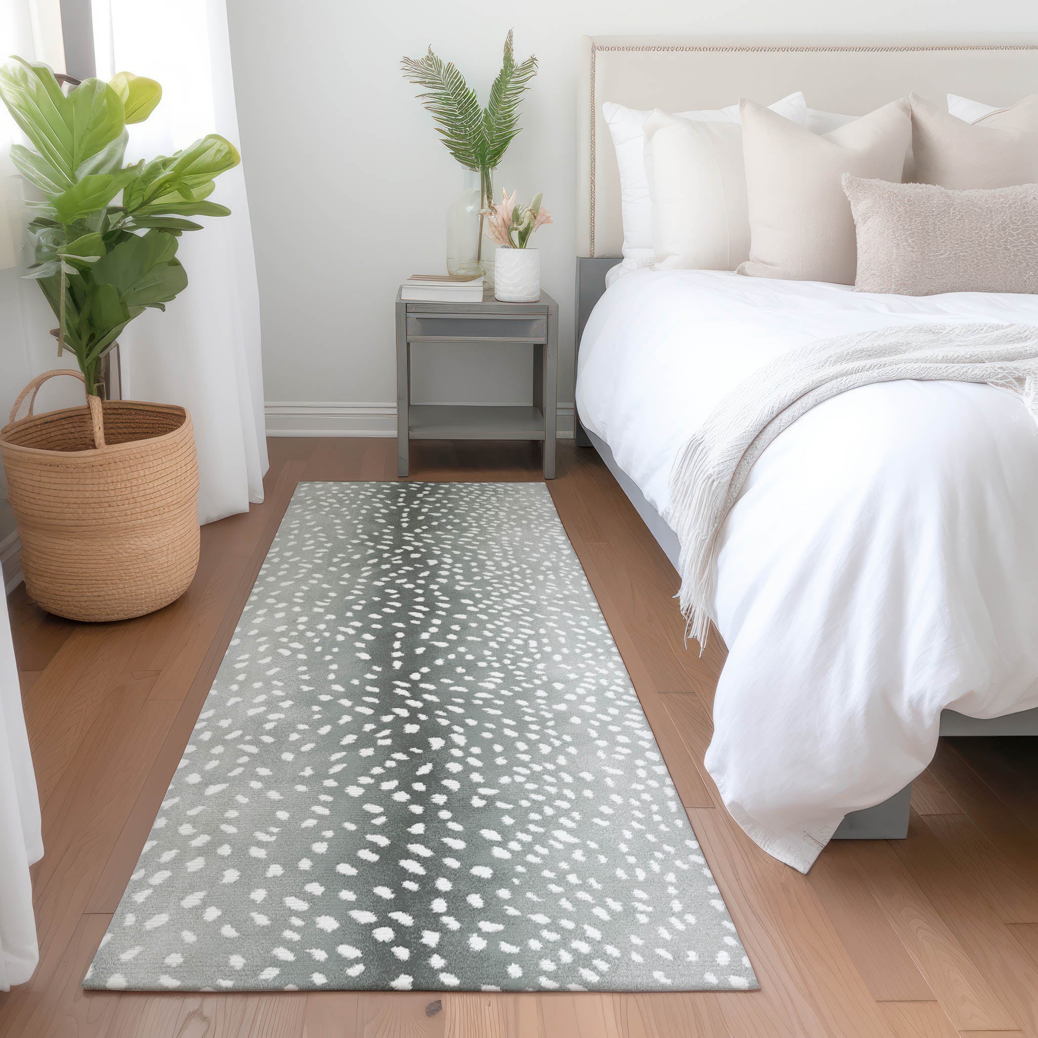 Valletta Machine Washable Animal Skin Pattern Gray Rug 2'3" x 7'6" #shape_Runner
