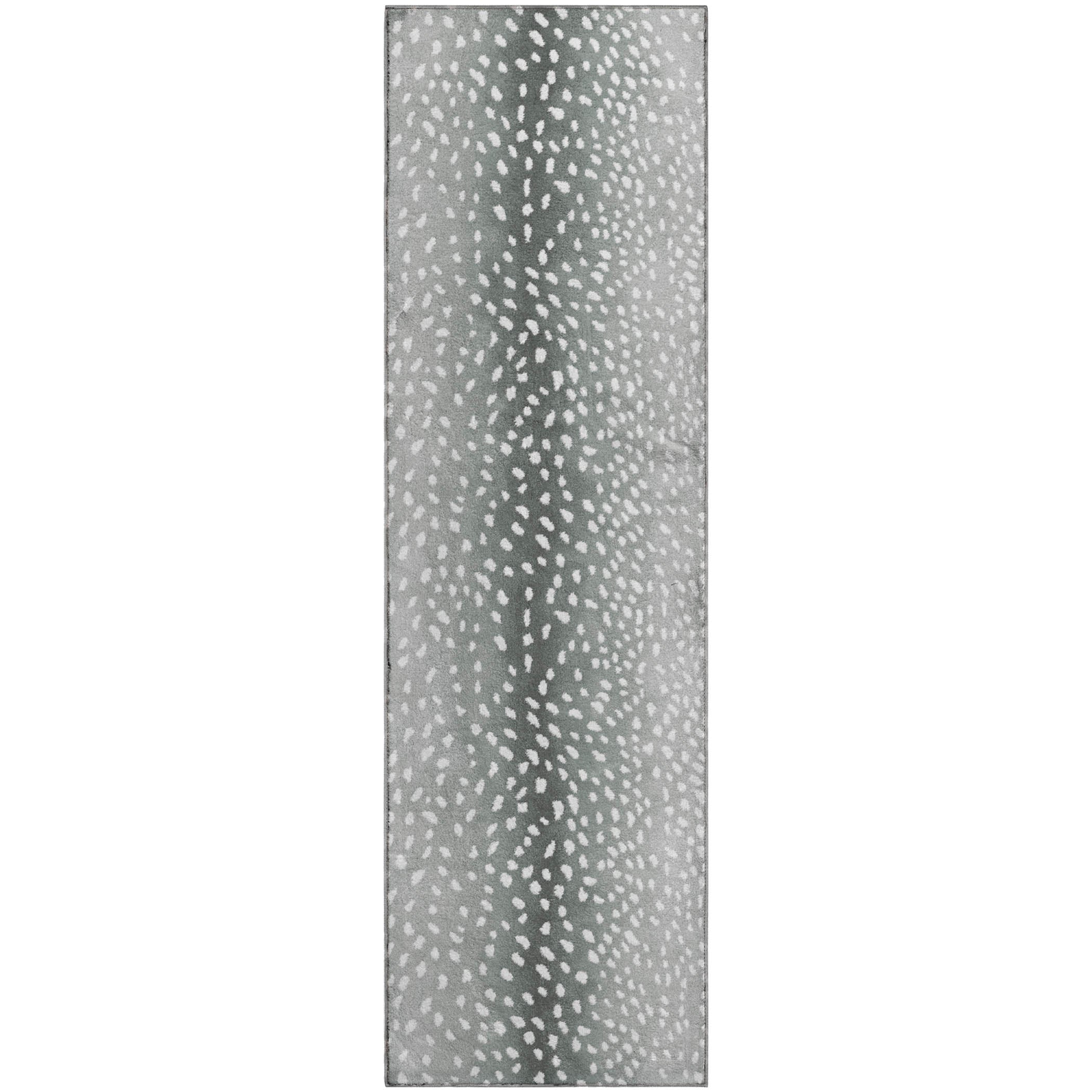 Valletta Machine Washable Animal Skin Pattern Gray Rug 2'3" x 7'6" #shape_Runner