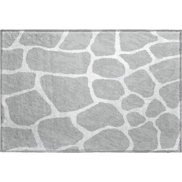 Sintra Machine Washable Animal Skin Pattern Gray Rug 1'8" x 2'6"
