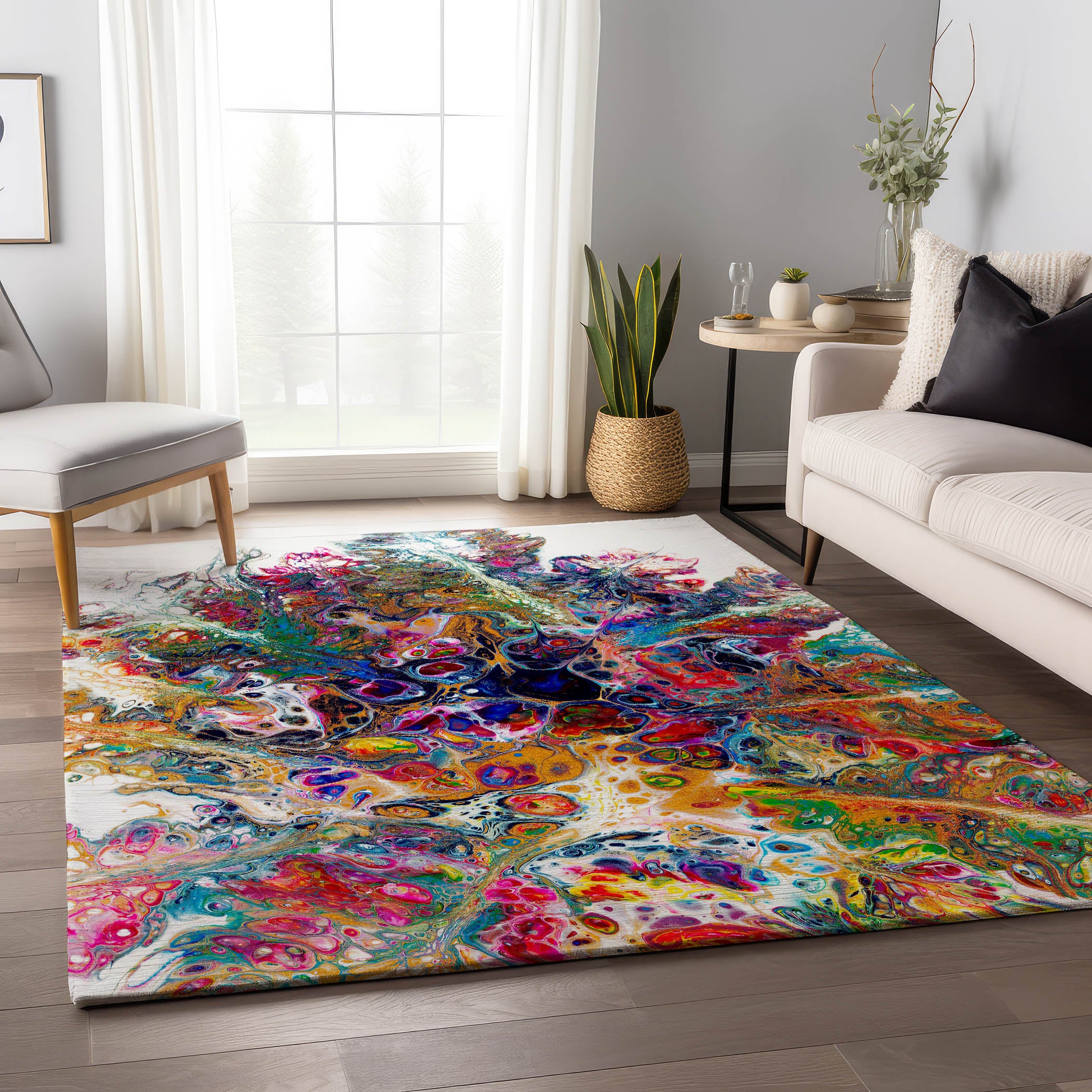 Hoi An Machine Washable Contemporary Kaleidoscope Multi Rug 2'6" x 3'10" #shape_Rectangle