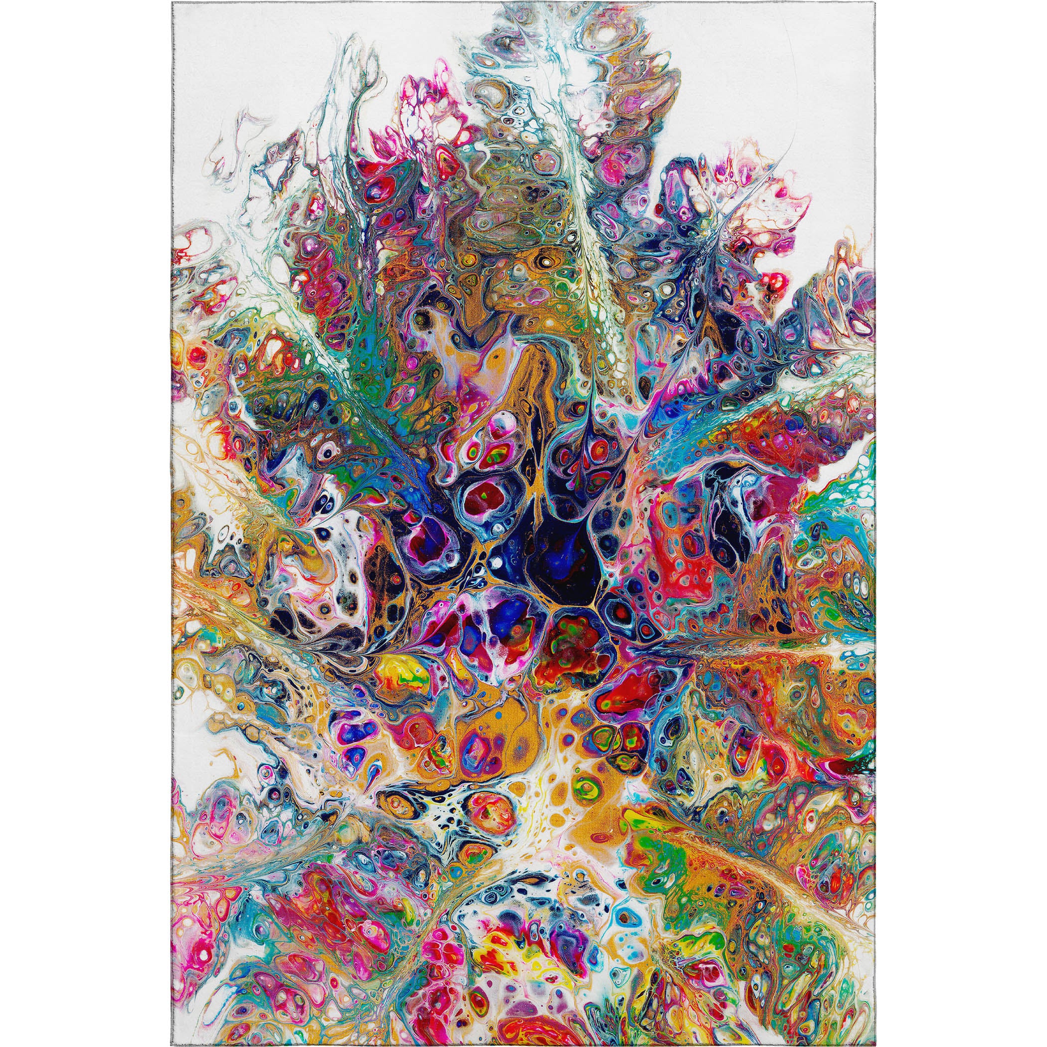 Hoi An Machine Washable Contemporary Kaleidoscope Multi Rug 2'6" x 3'10" #shape_Rectangle