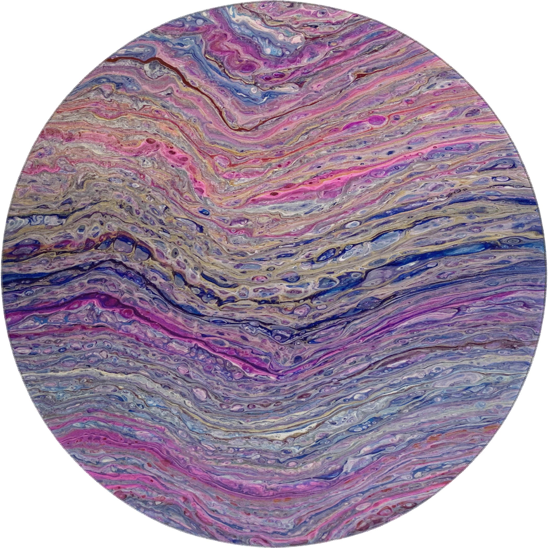 Zanzibar Machine Washable Contemporary Flirt Multi Rug 8' x 8' #shape_Round