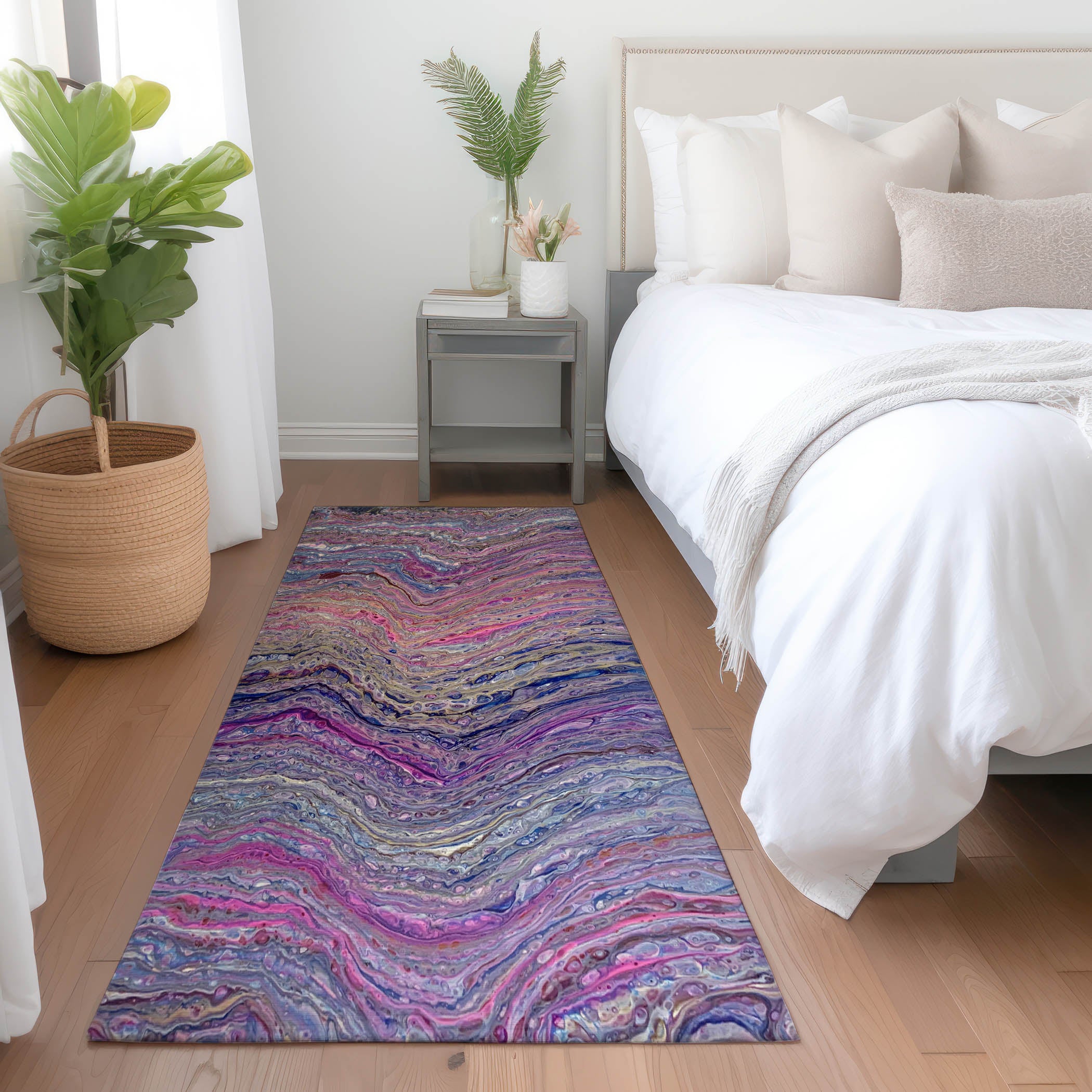 Zanzibar Machine Washable Contemporary Flirt Multi Rug 2'3" x 7'6" #shape_Runner