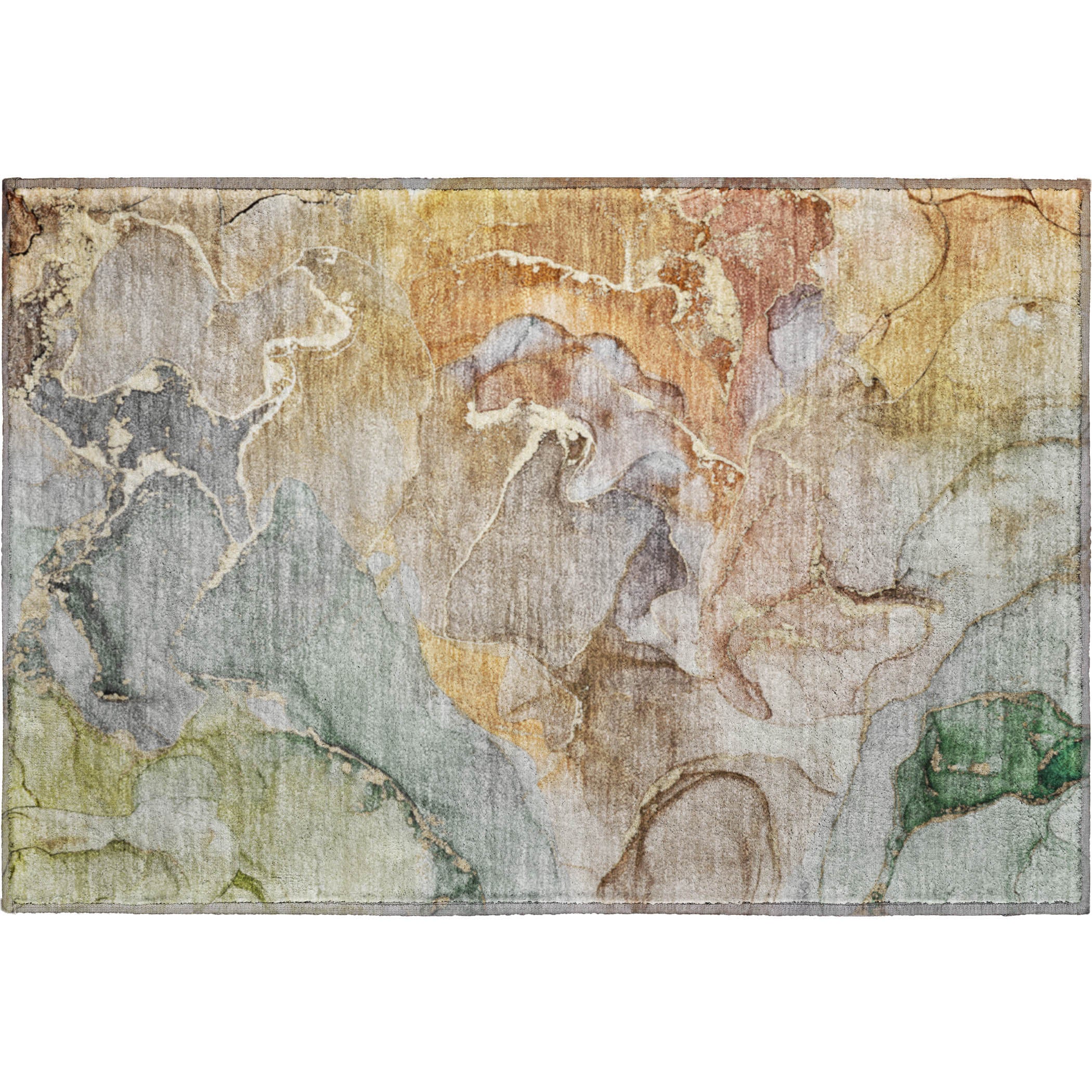 Marrakech Machine Washable Contemporary Beige Brown Rug 1'8" x 2'6" #shape_Rectangle