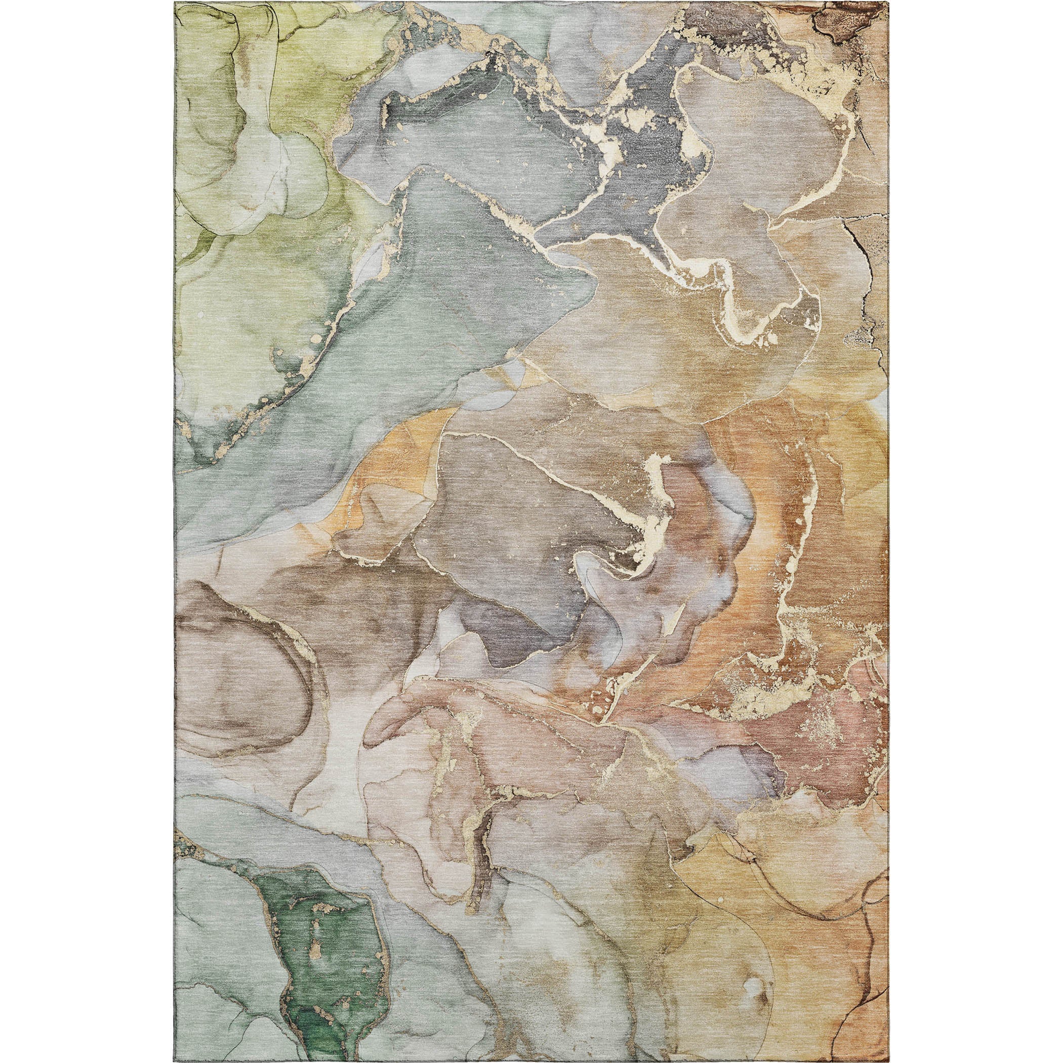 Marrakech Machine Washable Contemporary Beige Brown Rug 2'6" x 3'10" #shape_Rectangle