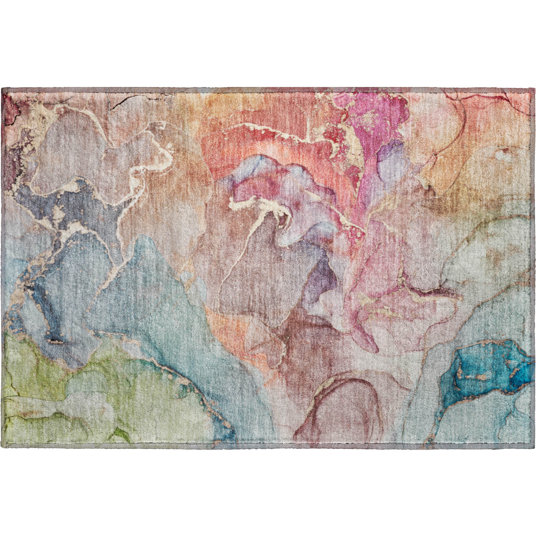 Marrakech Machine Washable Contemporary Blue Rug 1'8" x 2'6" #shape_Rectangle