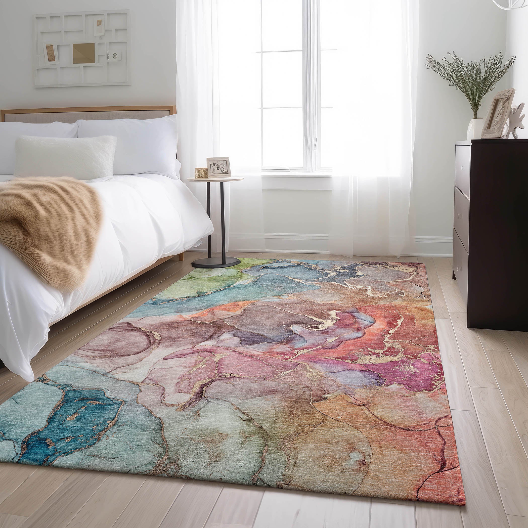 Marrakech Machine Washable Contemporary Blue Rug 2'6" x 3'10" #shape_Rectangle