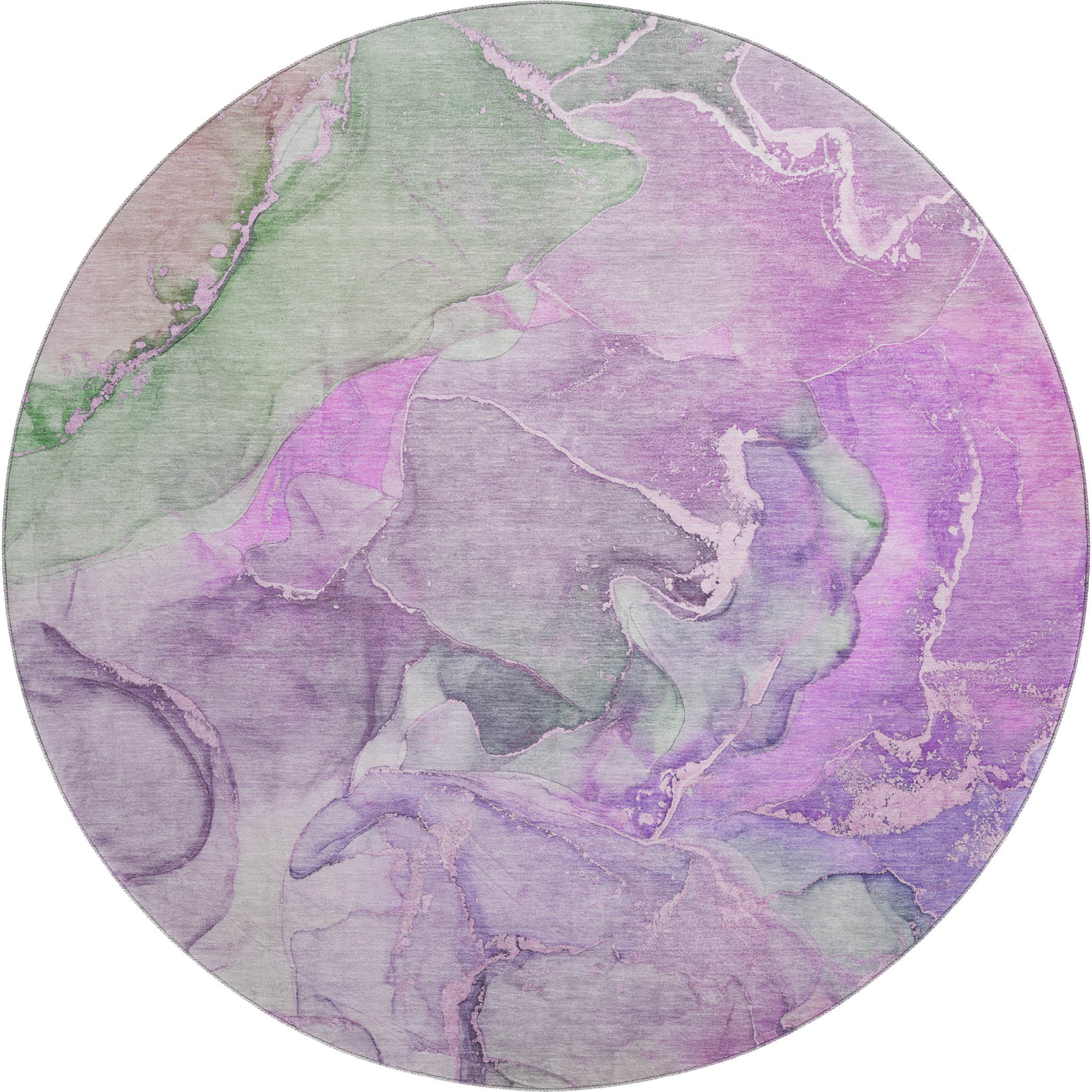 Marrakech Machine Washable Contemporary Purple Rug 8' x 8' #shape_Round