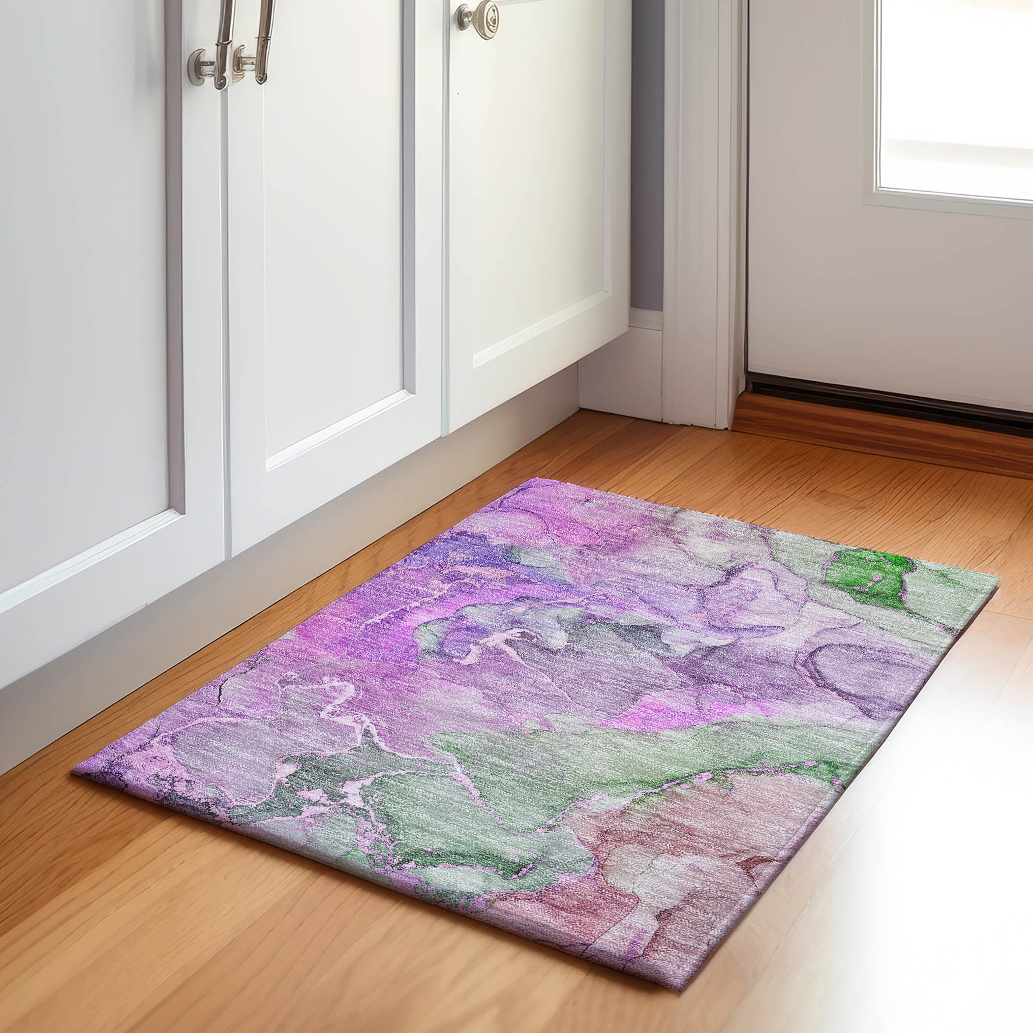 Marrakech Machine Washable Contemporary Purple Rug 1'8" x 2'6" #shape_Rectangle