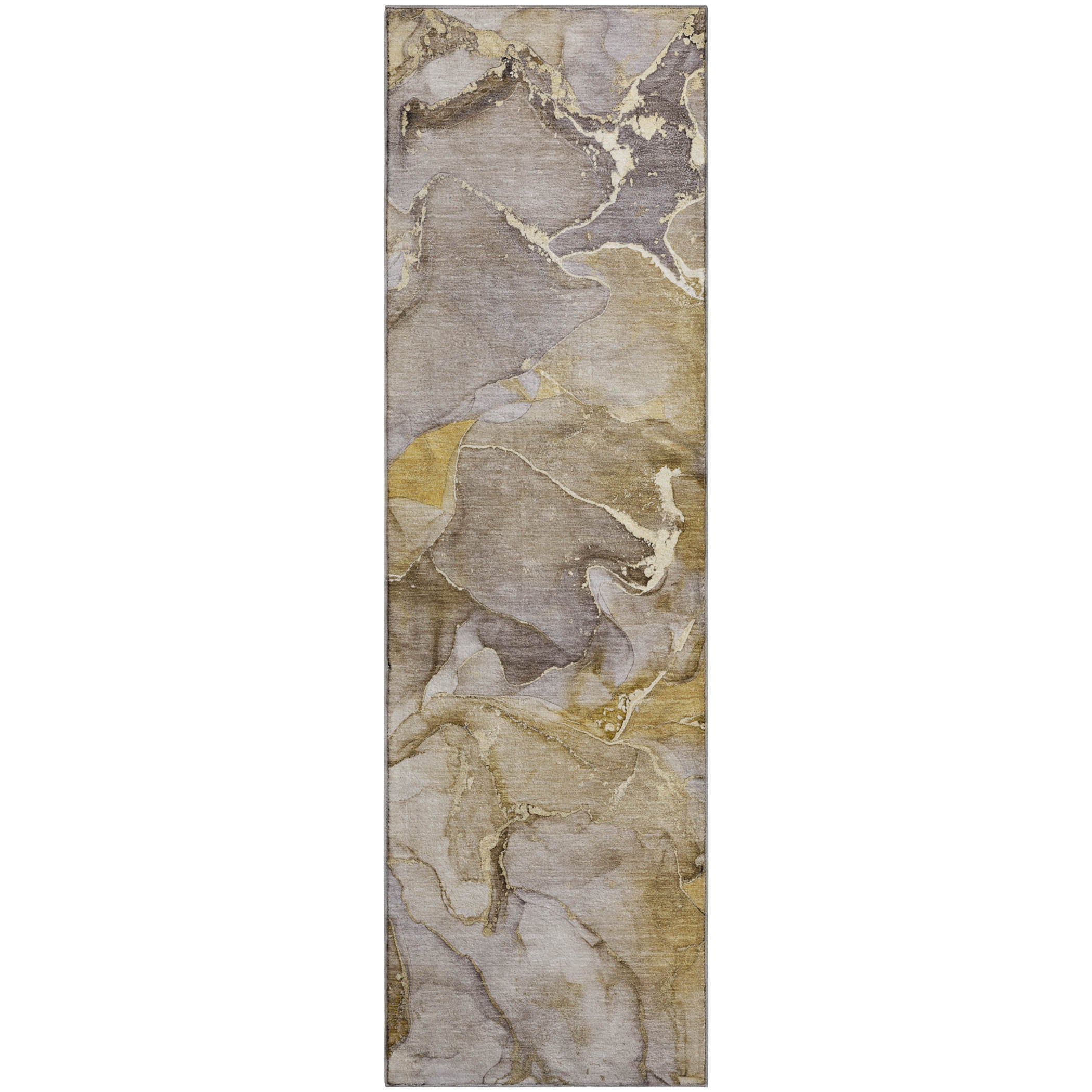 Marrakech Machine Washable Contemporary Taupe Brown Rug 2'3" x 7'6" #shape_Runner