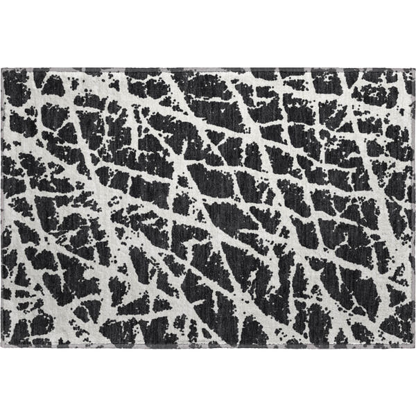 Siena Machine Washable Transitional Black Rug 1'8" x 2'6"
