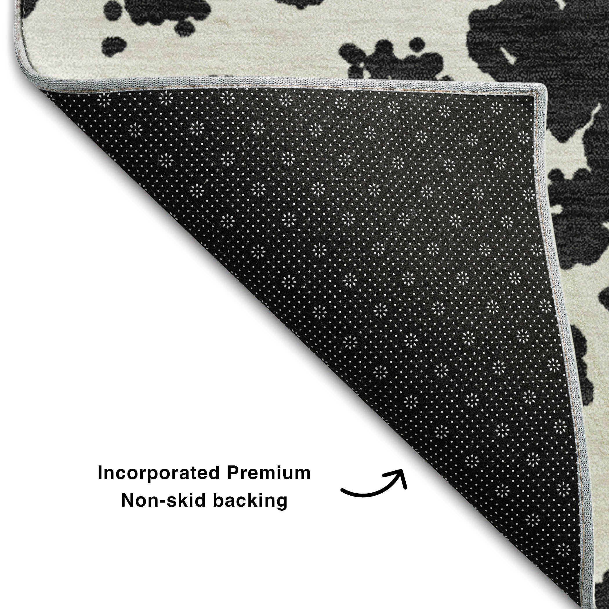 Siena Machine Washable Transitional Black Rug 1'8" x 2'6" #shape_Rectangle