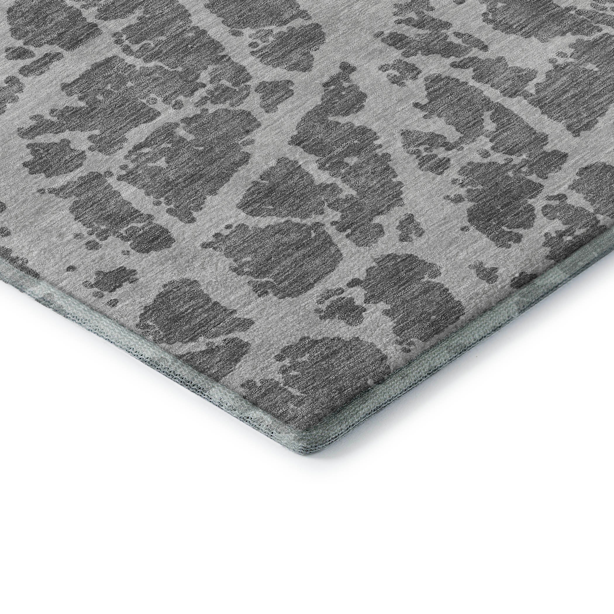Siena Machine Washable Transitional Charcoal Gray Rug 1'8" x 2'6" #shape_Rectangle