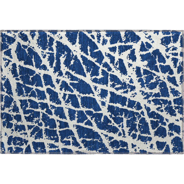 Siena Machine Washable Transitional Navy Blue Rug 1'8" x 2'6"