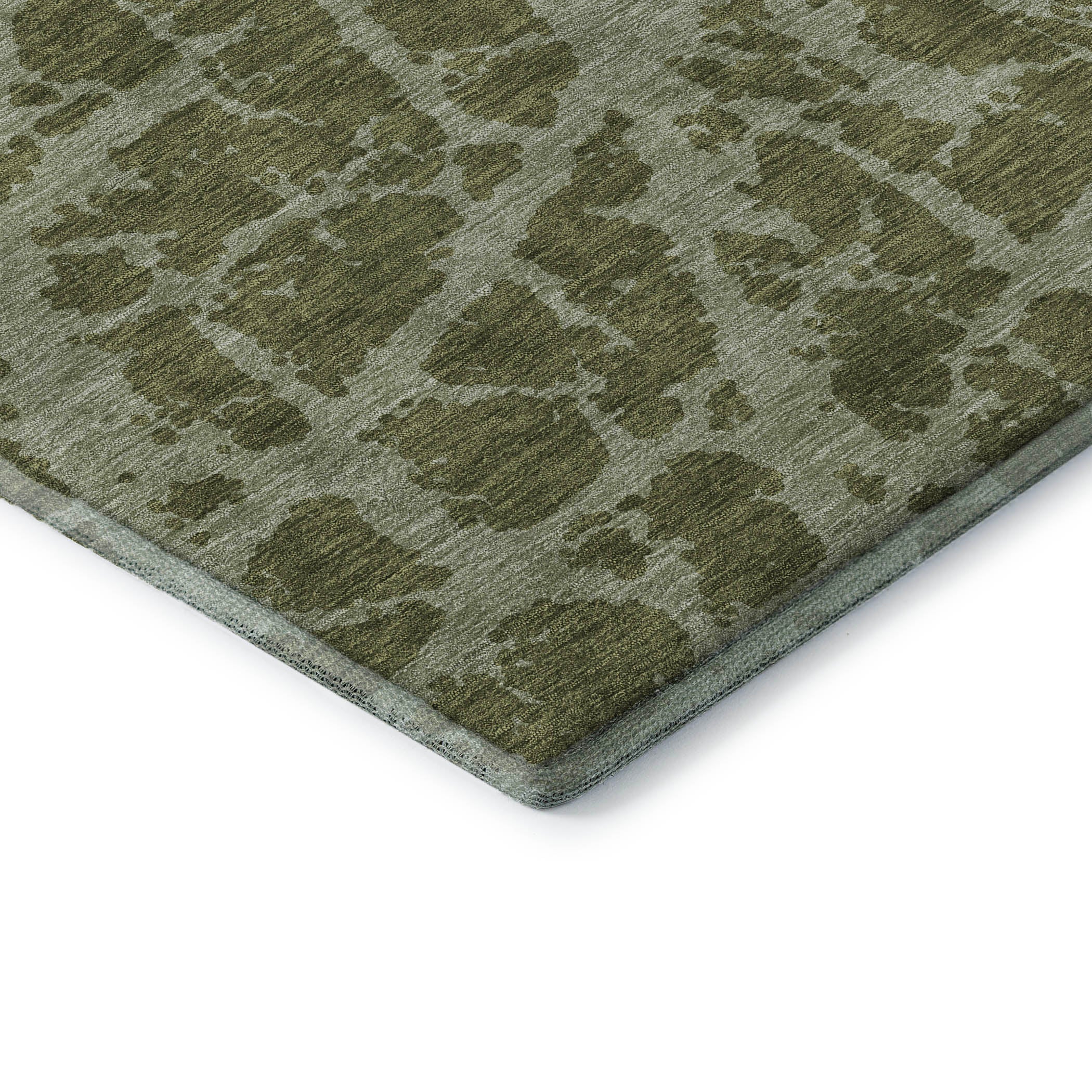 Siena Machine Washable Transitional Olive Green Rug 1'8" x 2'6" #shape_Rectangle