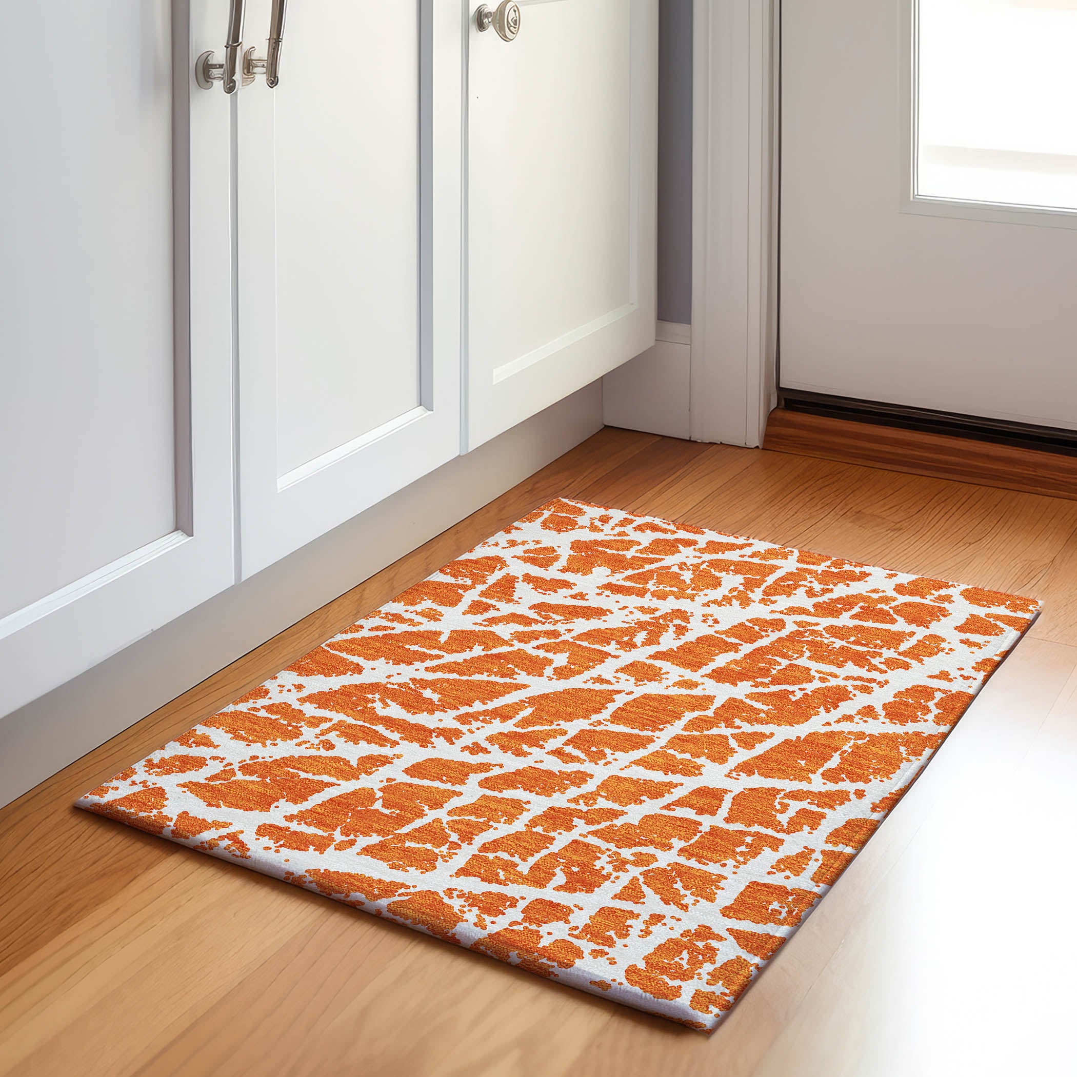 Siena Machine Washable Transitional Orange Rug 1'8" x 2'6" #shape_Rectangle