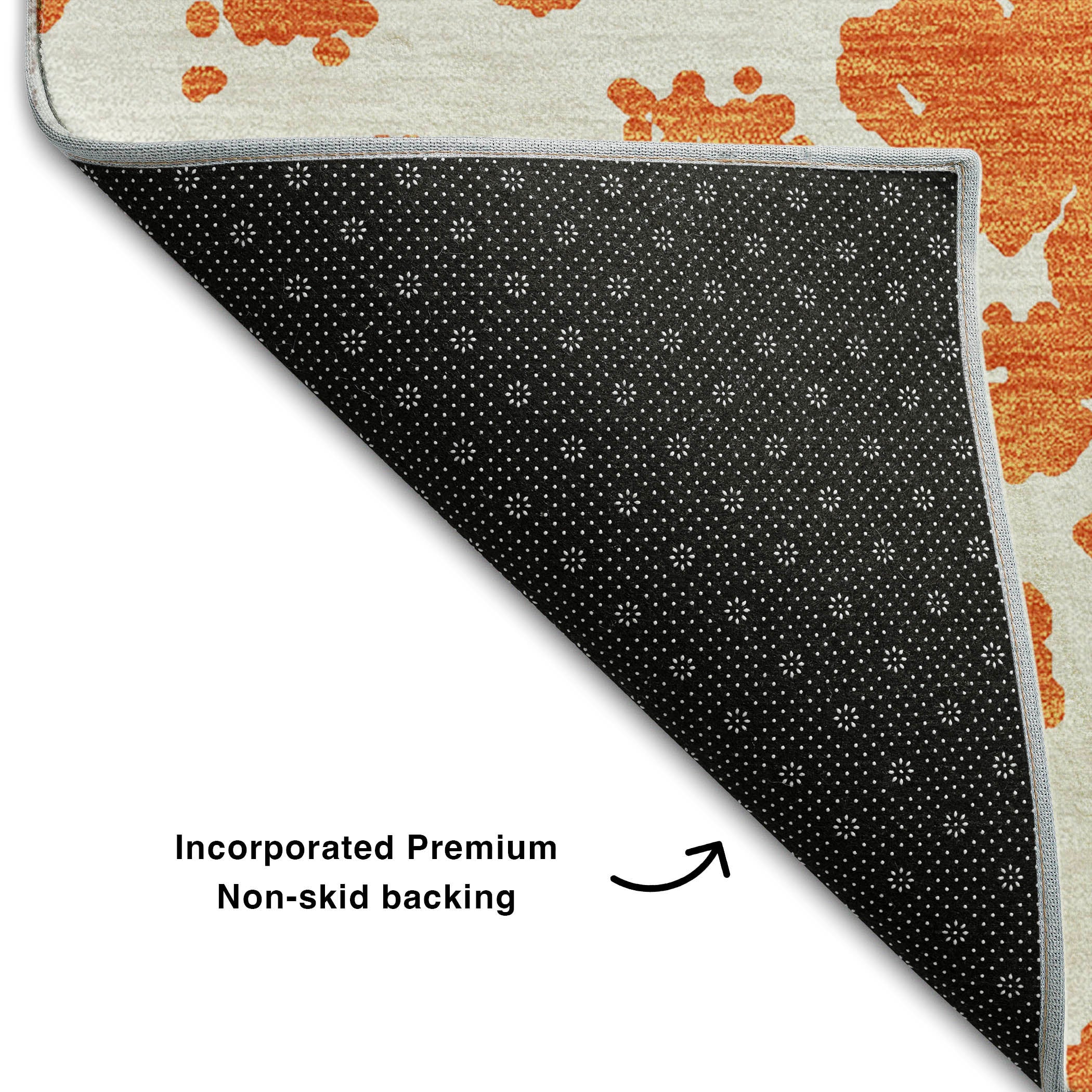 Siena Machine Washable Transitional Orange Rug 1'8" x 2'6" #shape_Rectangle