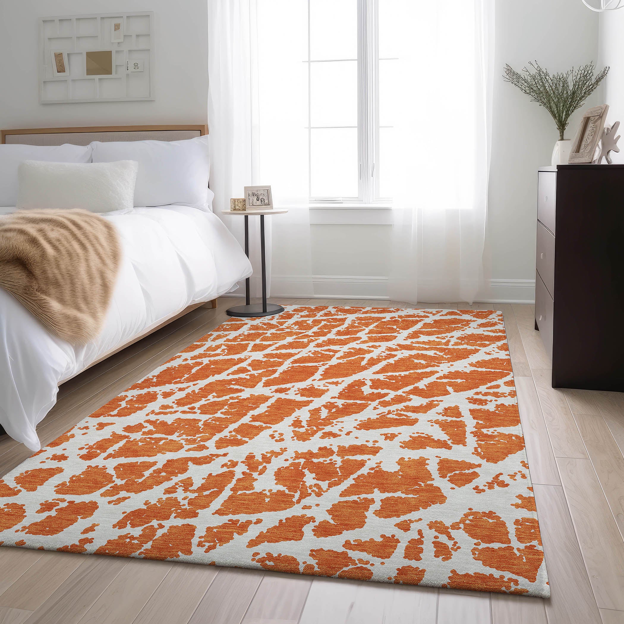 Siena Machine Washable Transitional Orange Rug 2'6" x 3'10" #shape_Rectangle
