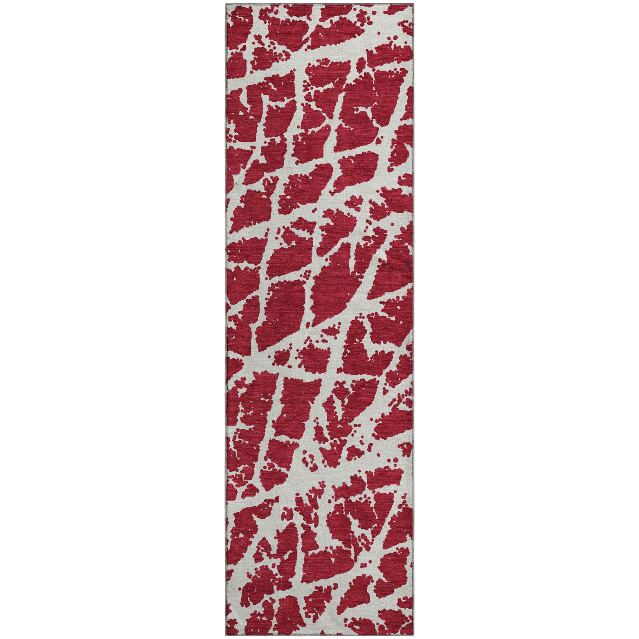 Siena Machine Washable Transitional Red Rug 2'3" x 7'6" #shape_Runner