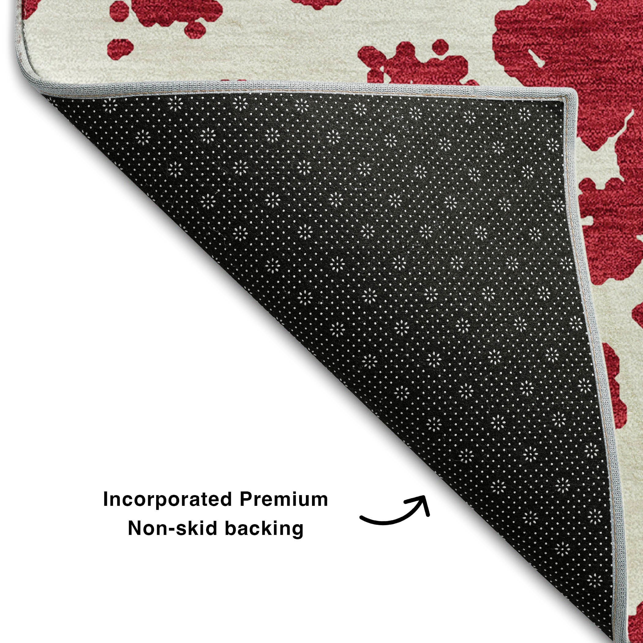 Siena Machine Washable Transitional Red Rug 1'8" x 2'6" #shape_Rectangle