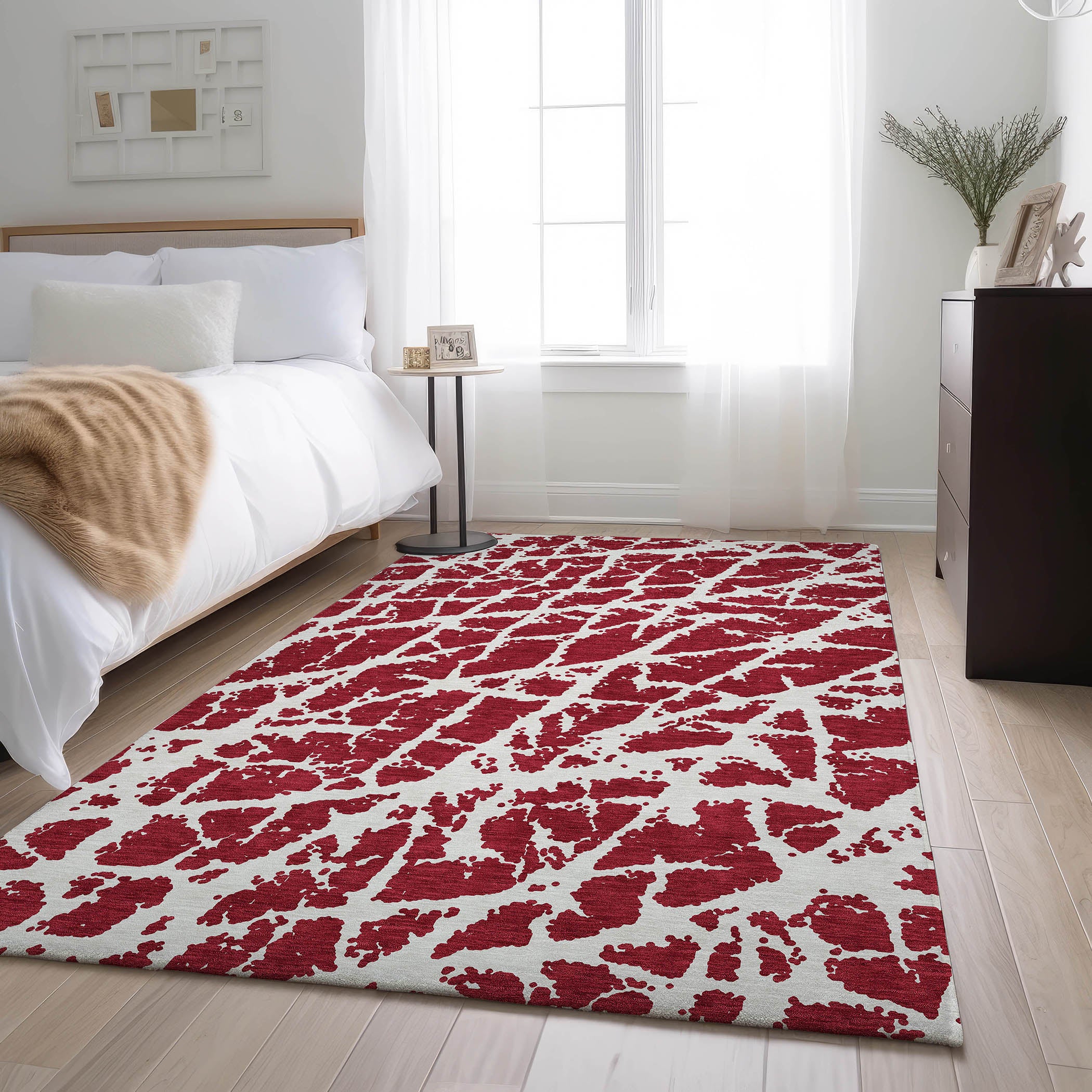 Siena Machine Washable Transitional Red Rug 2'6" x 3'10" #shape_Rectangle