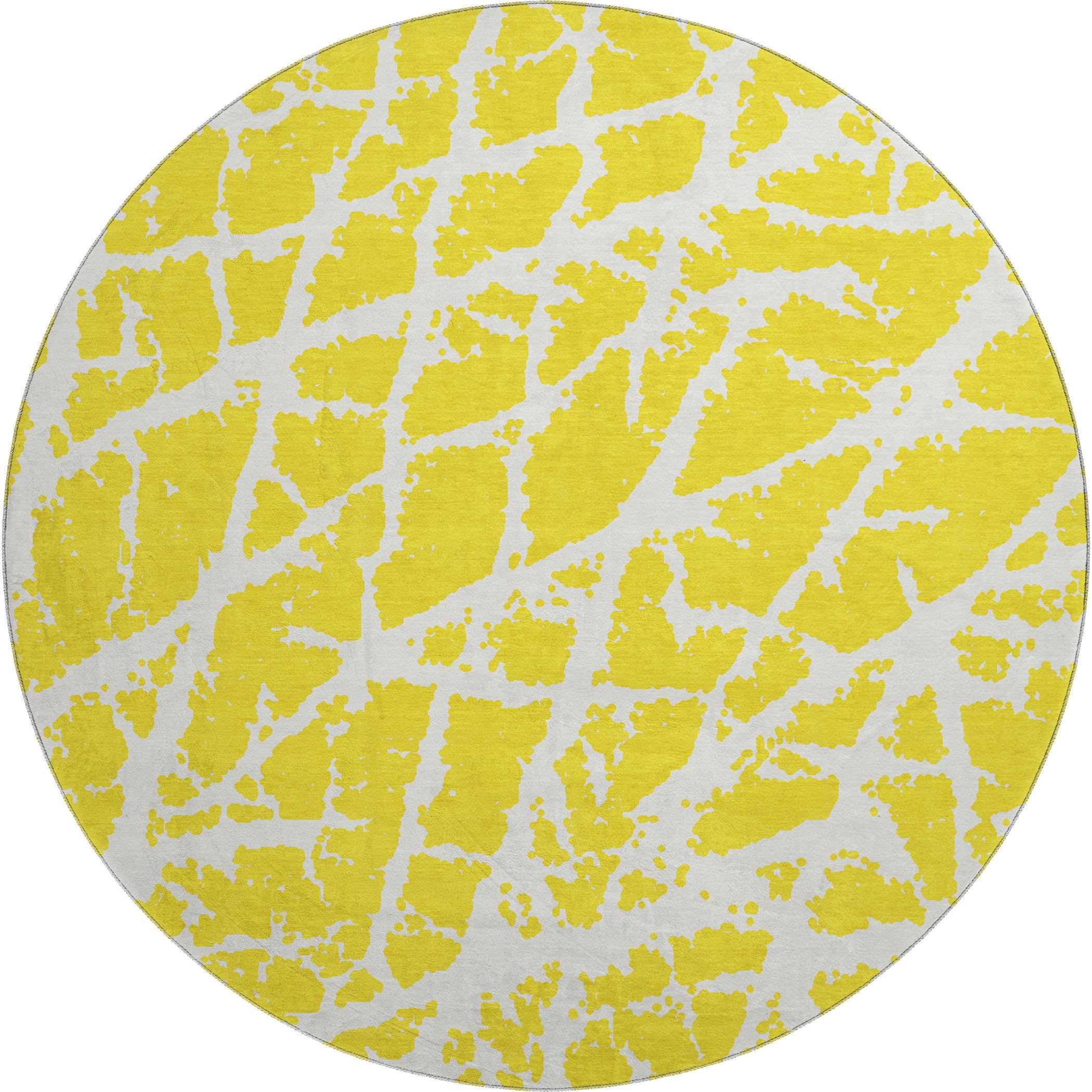 Siena Machine Washable Transitional Yellow Gold Rug 8' x 8' #shape_Round